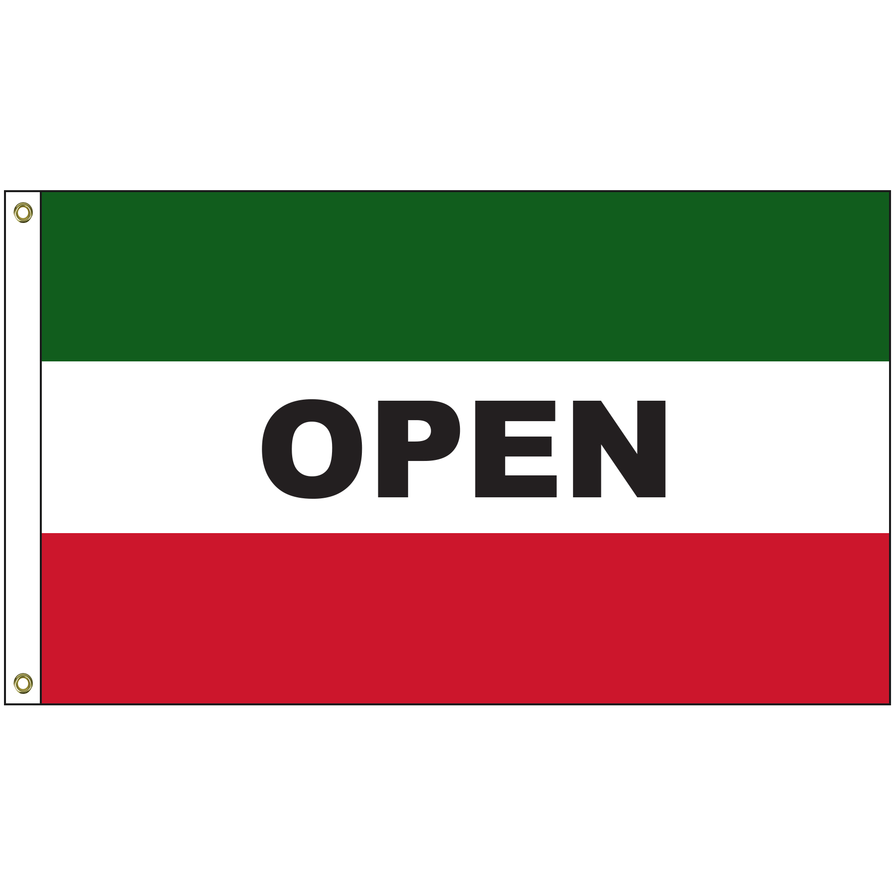 Open 3' x 5' Message Flag with Heading and Grommets 2