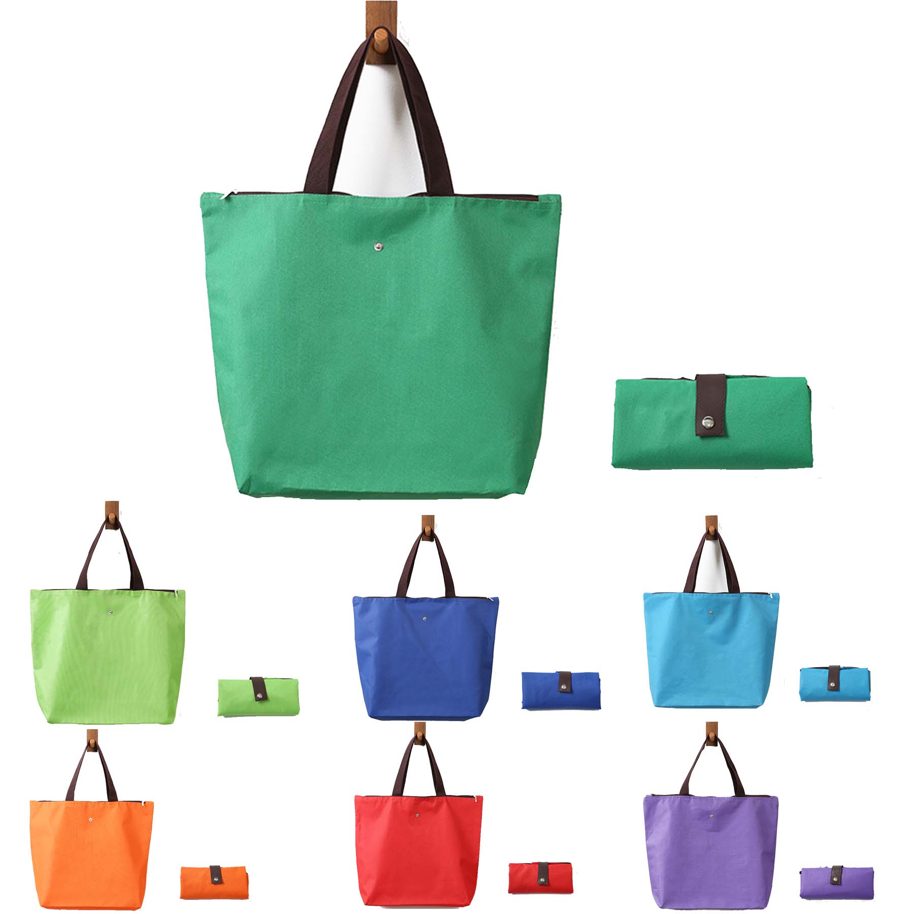 Foldable Large Zipper Tote Bag, custom tote bag with logo imprint 3