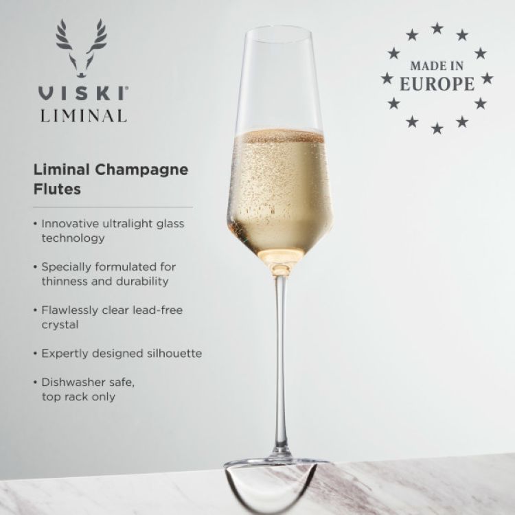 Viski® Reserve Liminal Ultralight Flute Glass 4