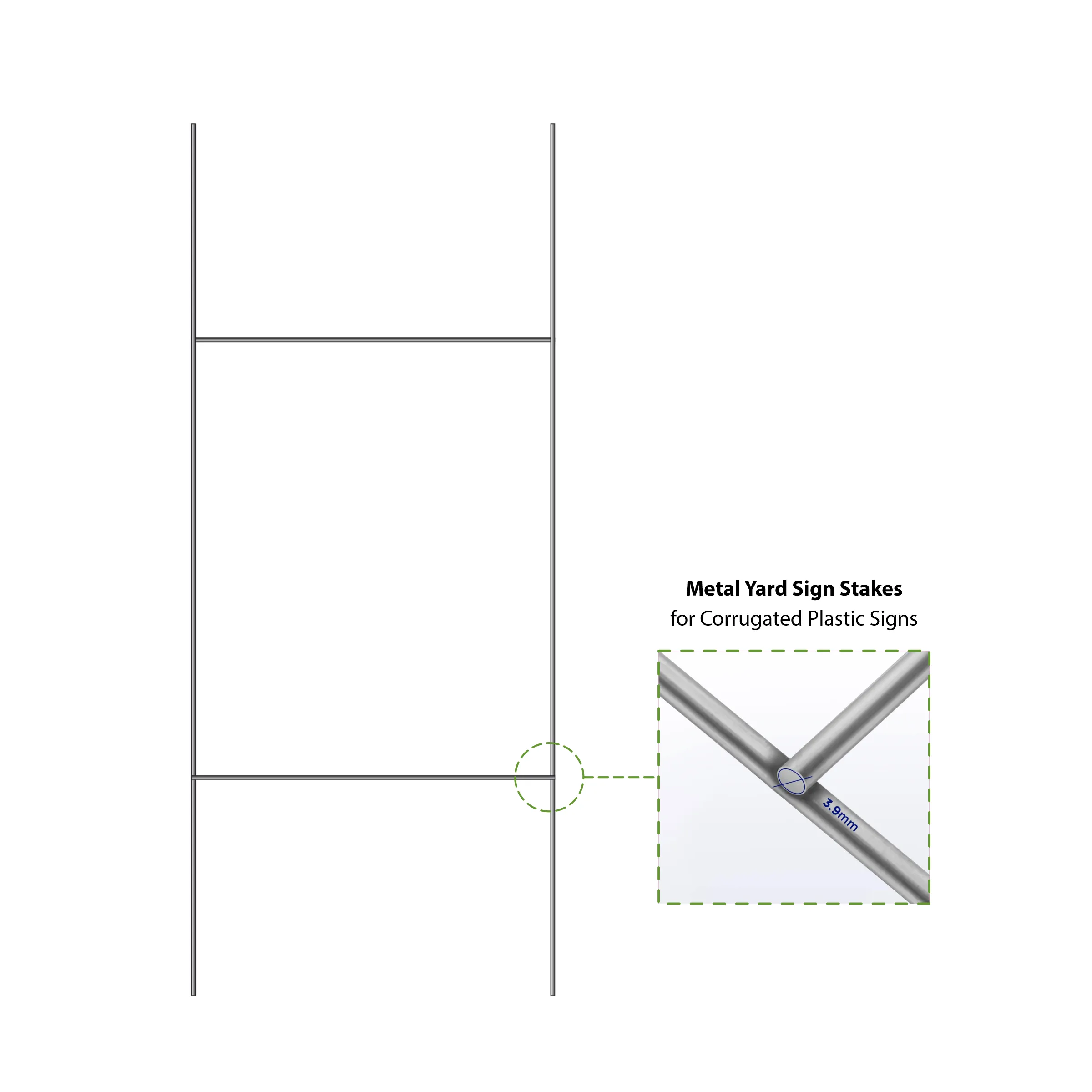 10"x24" H-Stake Hardware for Yard Signs 2