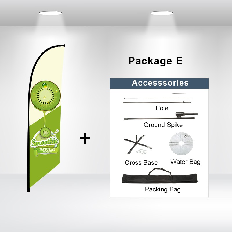 16ft Custom FEATHER FLAG Single Sided -Angled- PACKAGE "E" 4