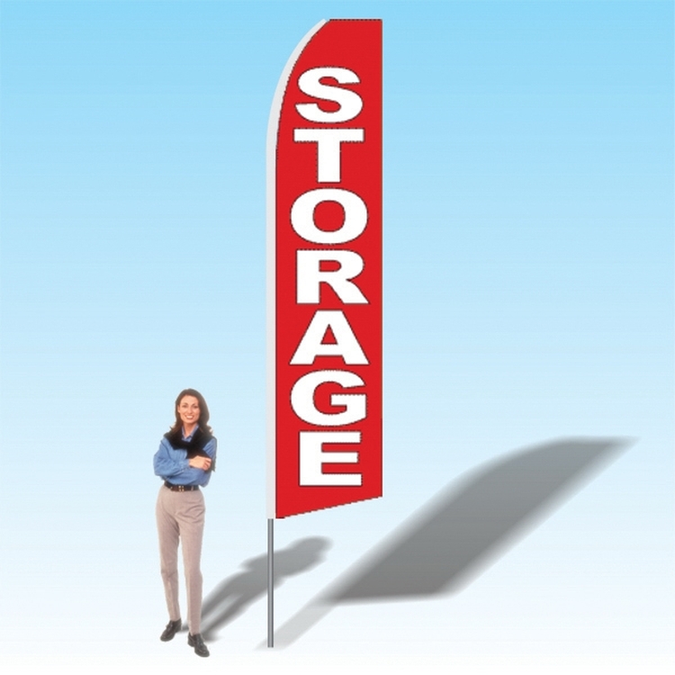 15FT Storage Red Advertising Banner Flag 2