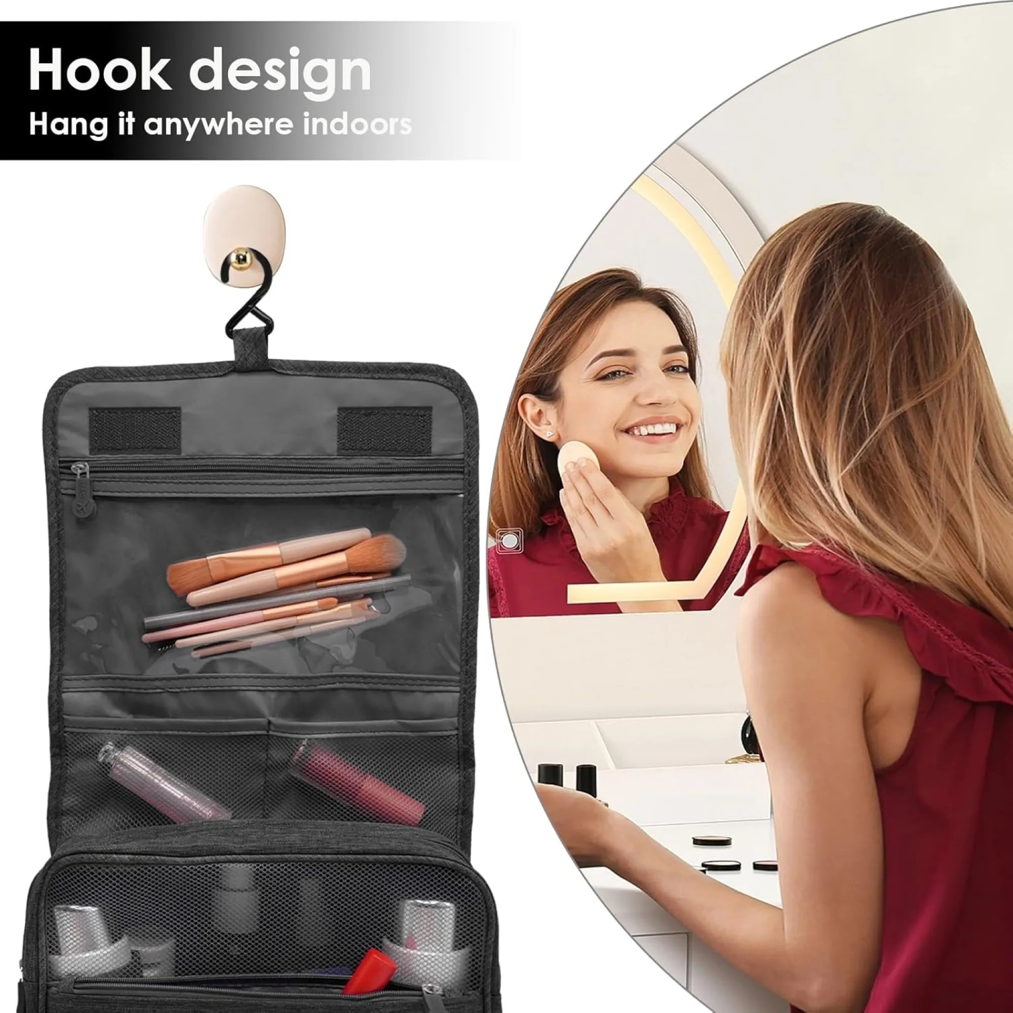 Portable Foldable Waterproof Dry Wet Separation Makeup Bag 2