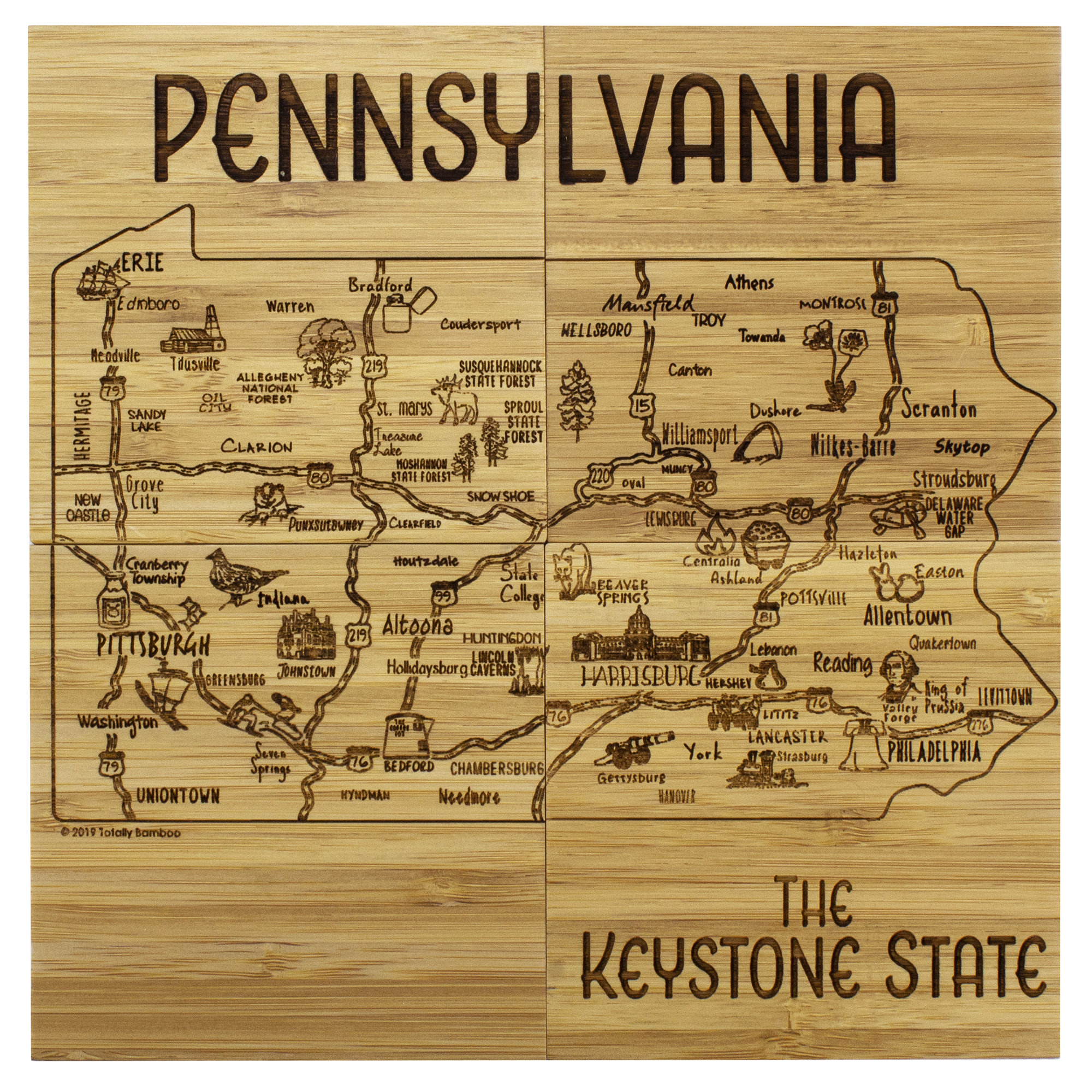 Pennsylvania Puzzle Coaster Set 1