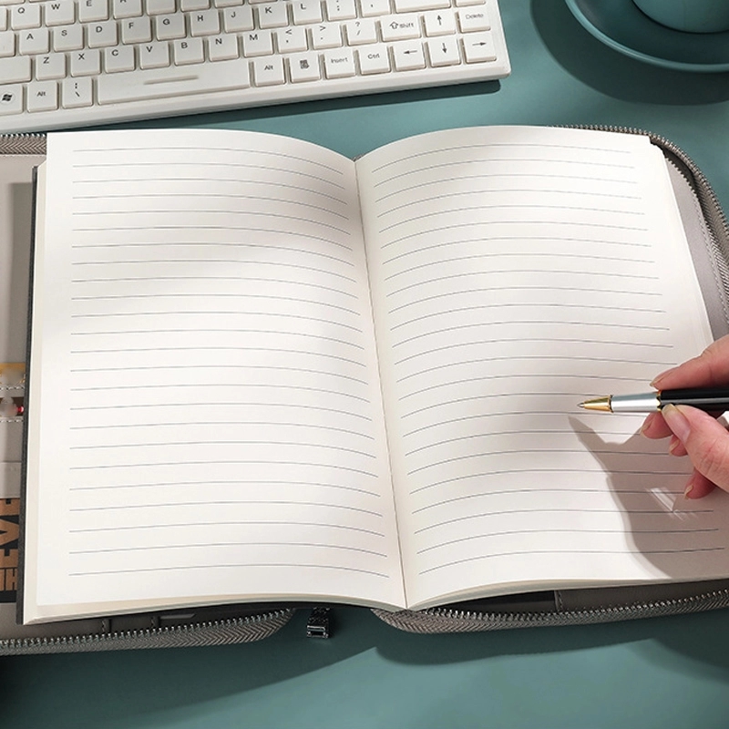 PU Multifunction B5 Business Zippered Notebook with Lock 7