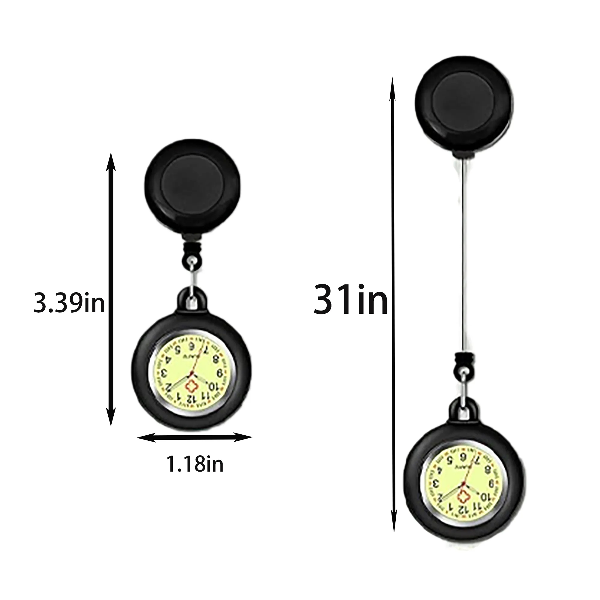 Clip on Hanging Lapel Nurse Luminous Watch 5