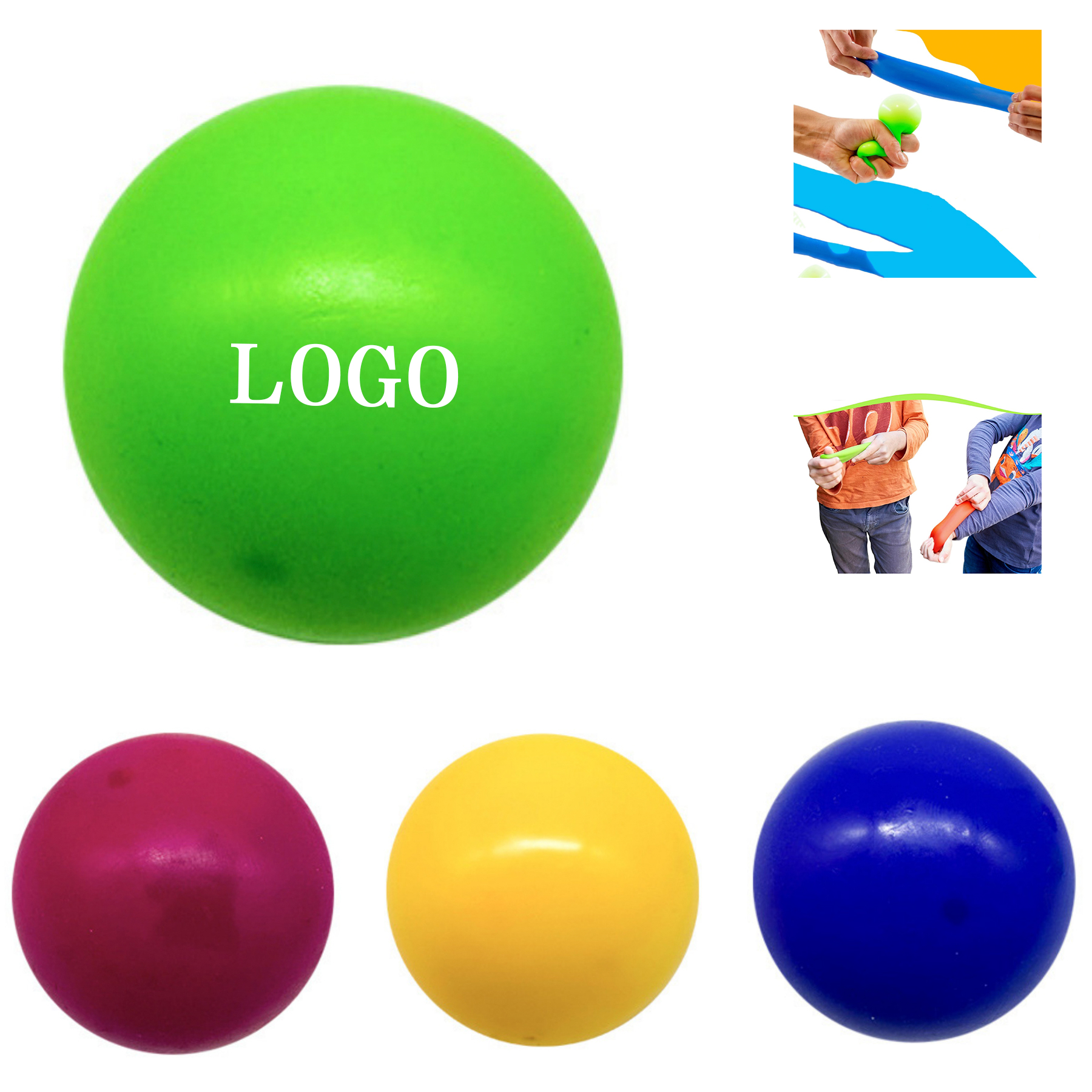 Pull Stretch Squeeze Stress Elastic Sensory Toy Ball 2
