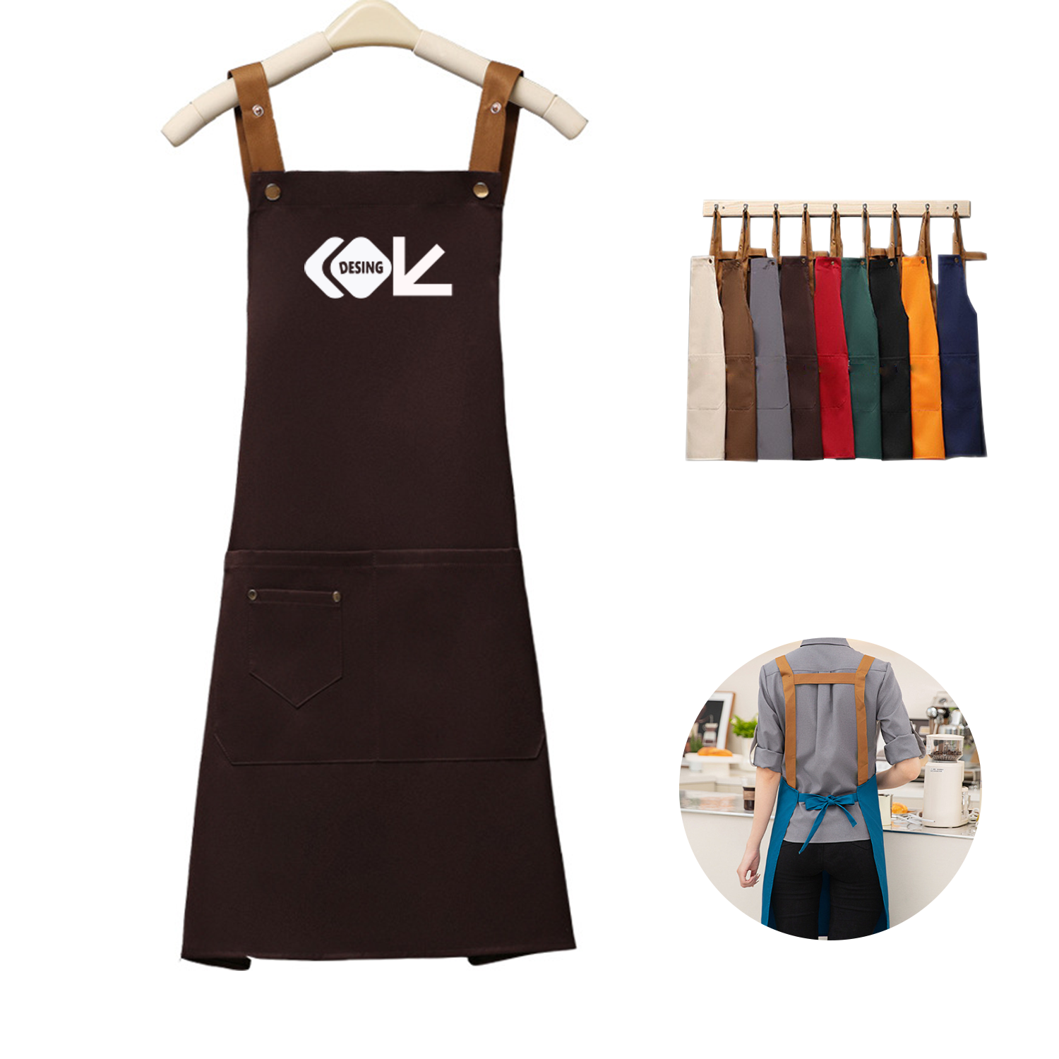 Multifunctional Kitchen Apron with Neck Strap 1