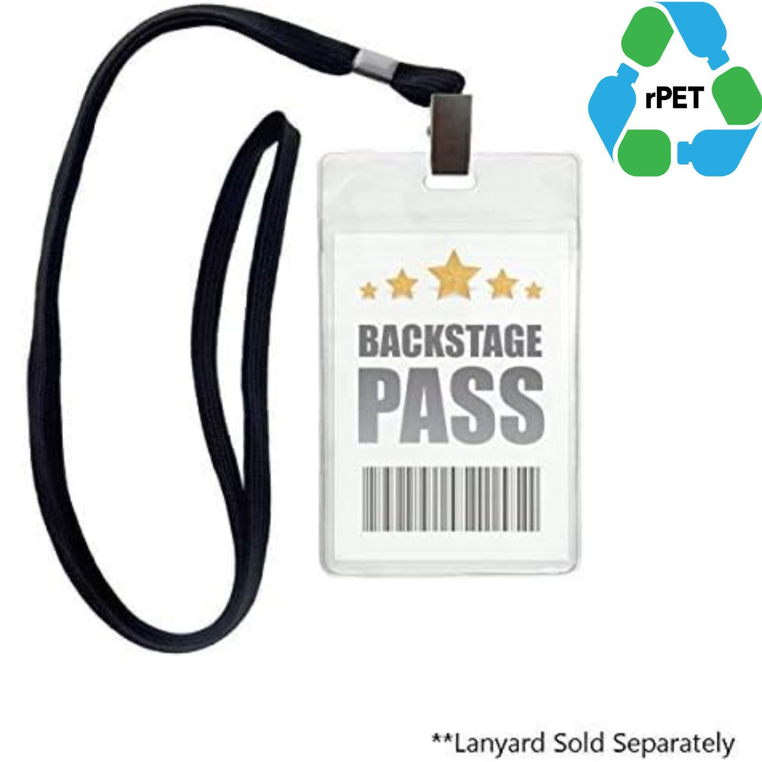 2.5"W X 3.75"H rPET Clear Vinyl Vertical Badge Holder 2
