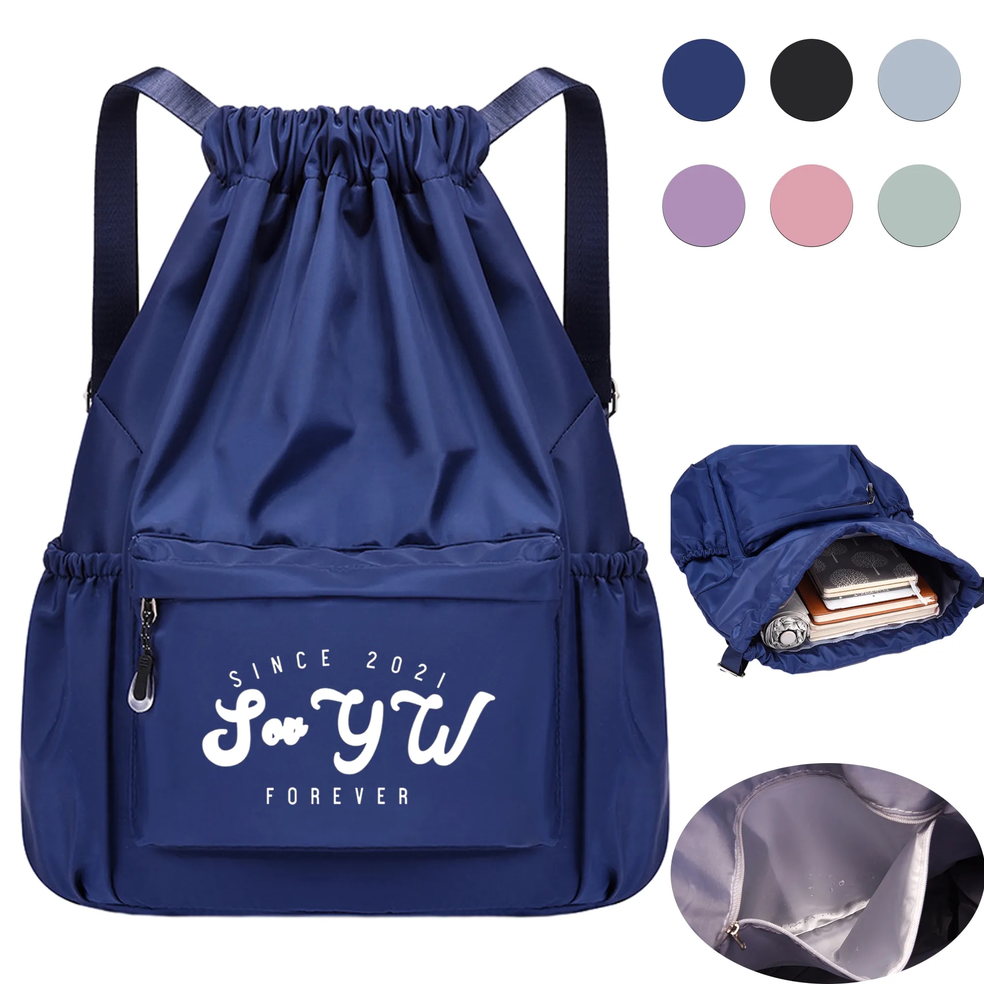Shoulder Wear-Resistant Waterproof Drawstring Backpack 5
