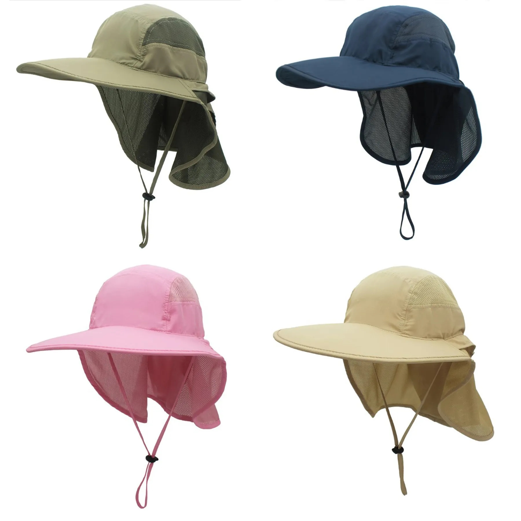 Outdoor Fishing Wide Brim Sun Hat With Neck Flap MOQ100 2
