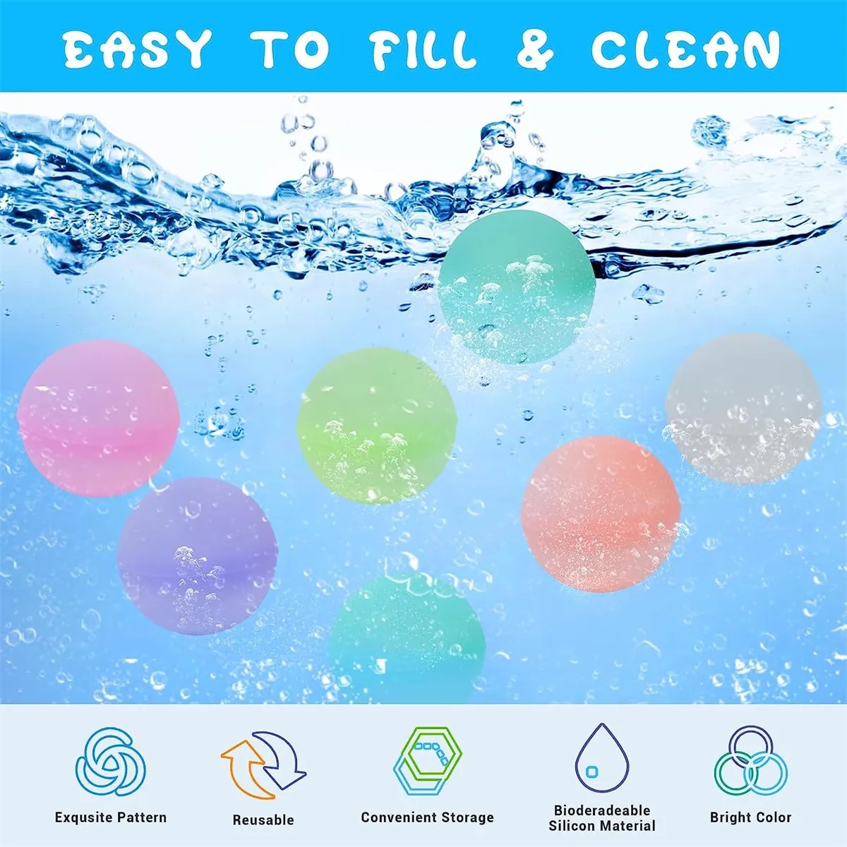 Reusable Water Balloons Summer Bombs SiliconeToys 6