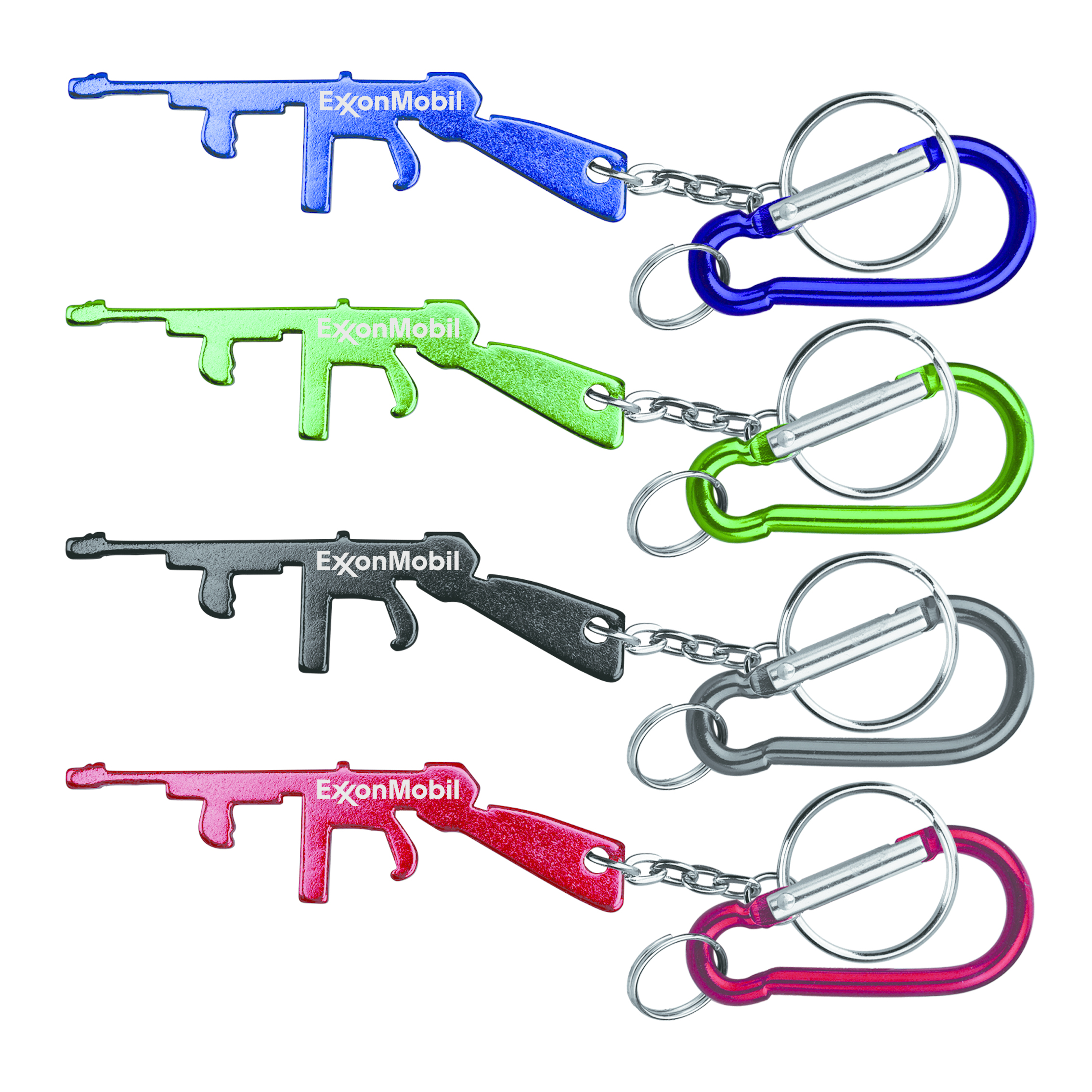 Rifle shape bottle opener key chain & Carabiner 1