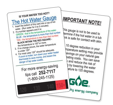 Hot Water Temp Testing Card 2