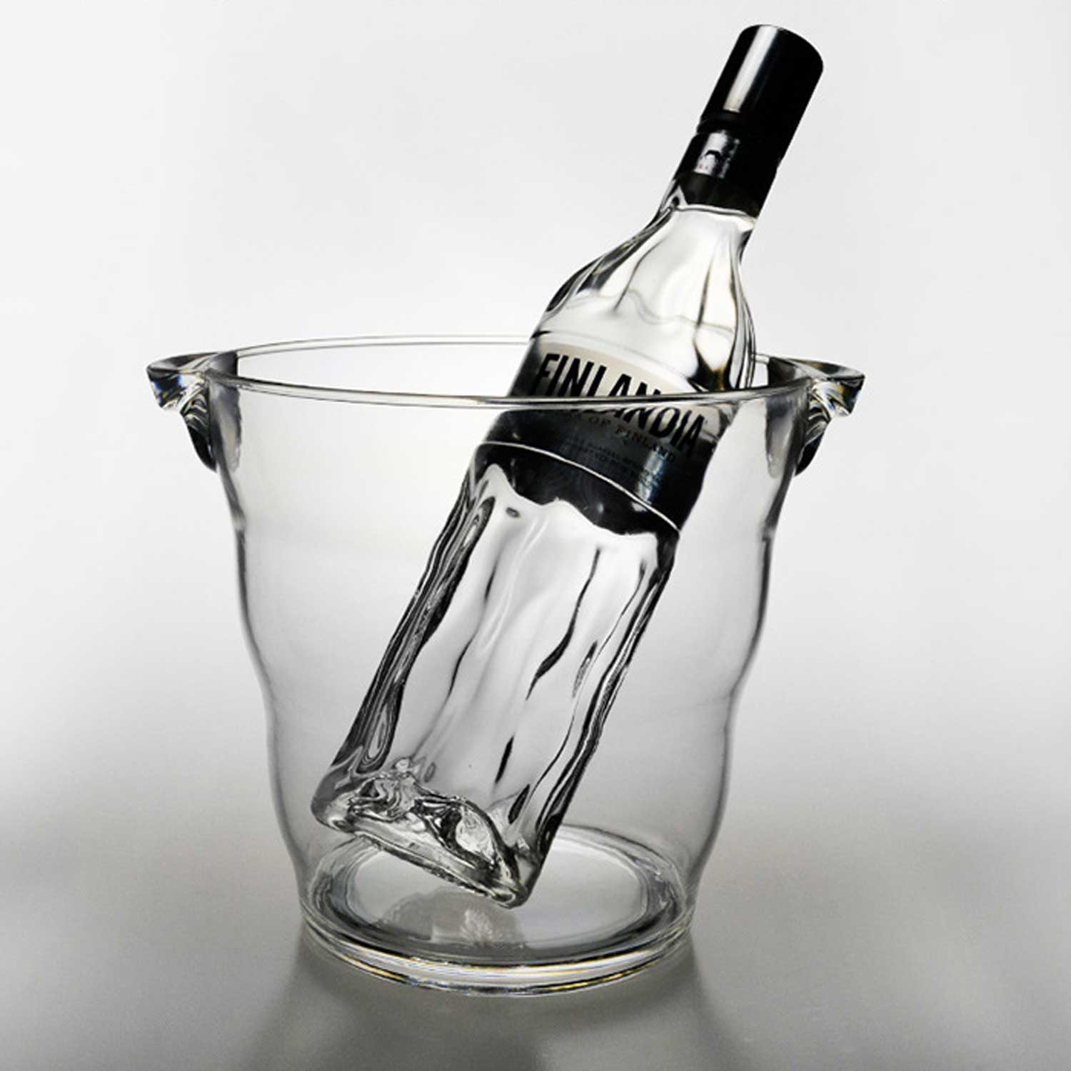 Double-Handle Wine/Champagne Cooler PS Plastic Ice Bucket 7