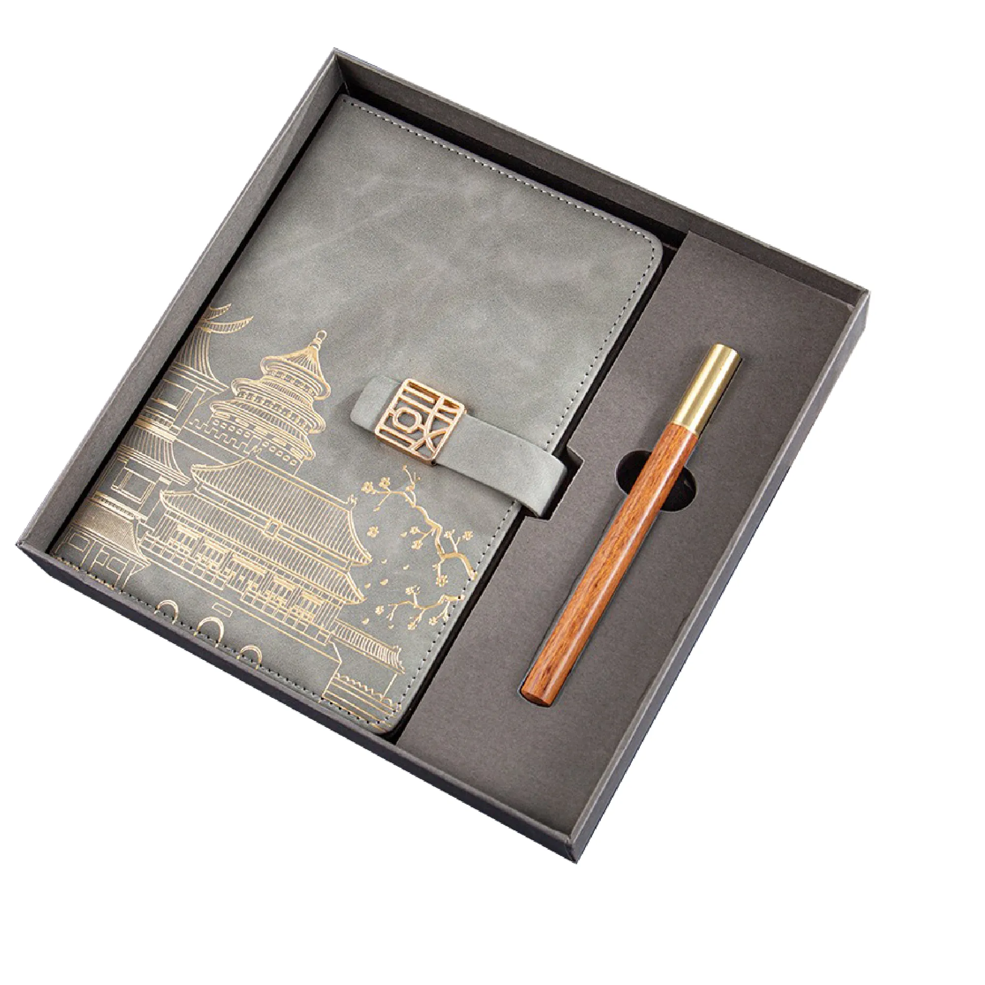 A5 Vintage Chinese Notebook Gift Box Edition-Sandalwood pen 6