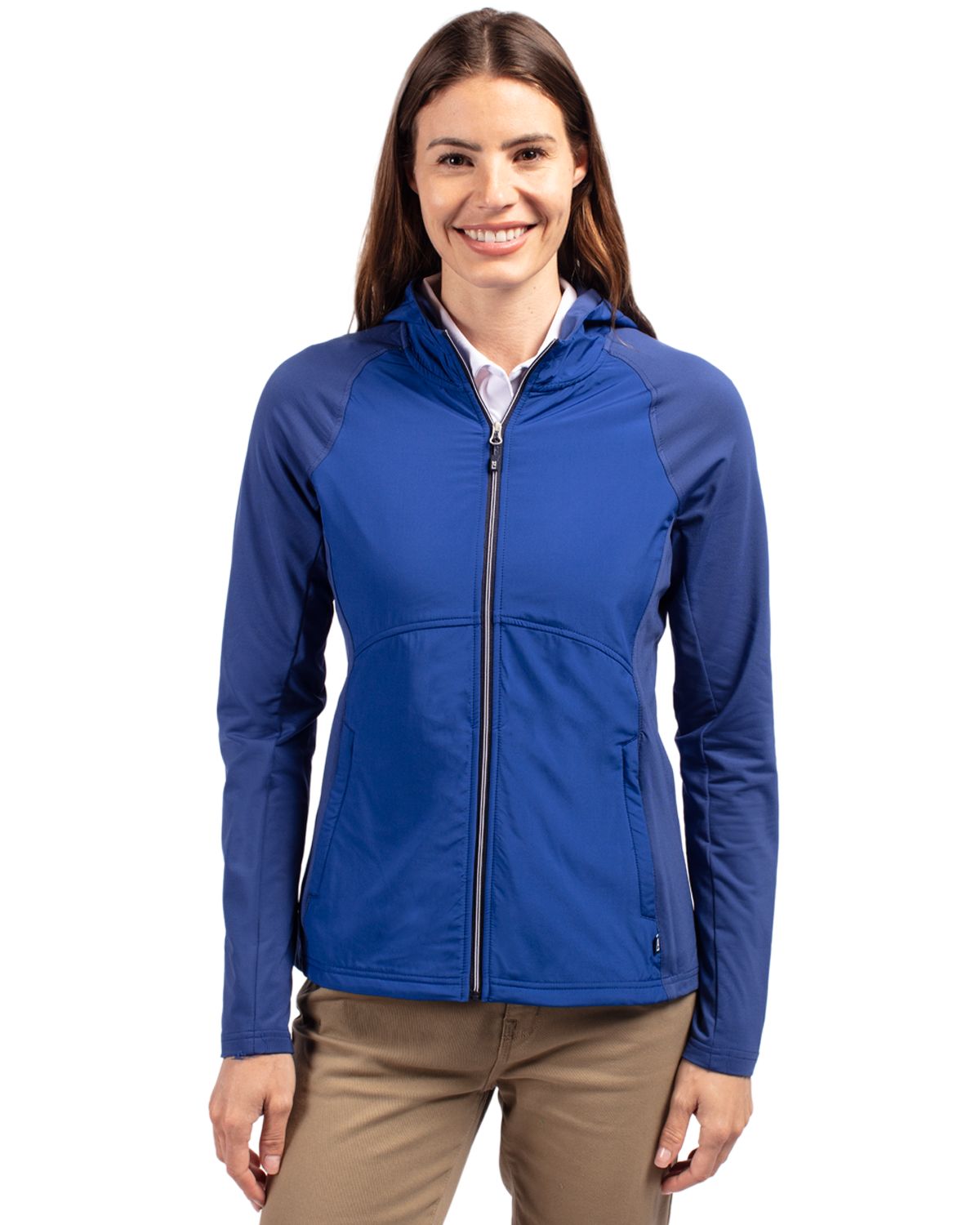 Cutter & Buck Adapt Recycled Soft Knit Stretch Womens Hybrid Full Zip Jacket 78