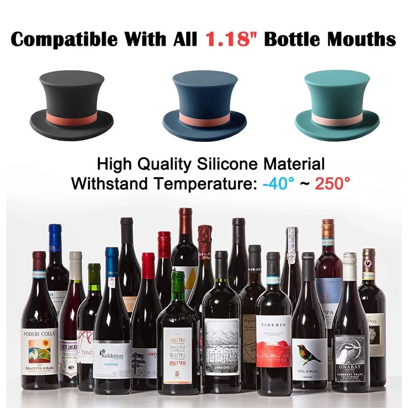 Gentleman Hat Shaped Silicone Wine Stopper 3