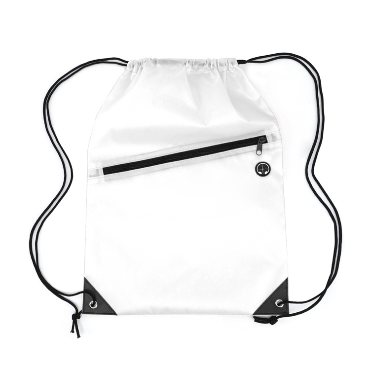 Drawstring Backpack with Front Zipper Pocket 2