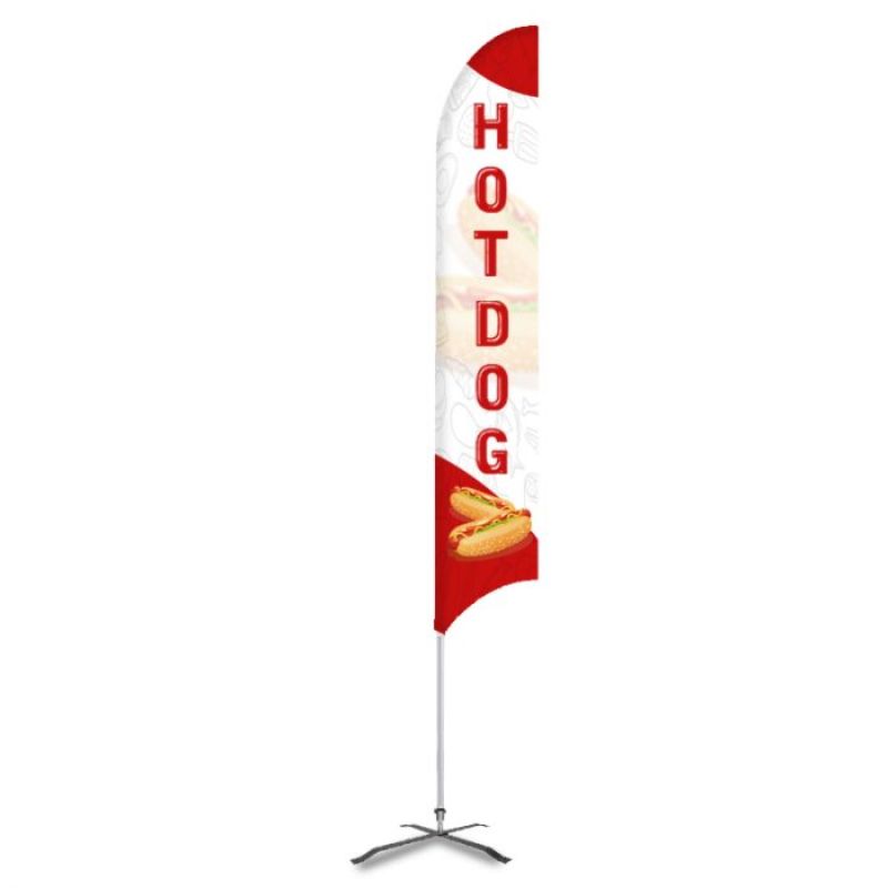Hot Dog Pre Printed 15' G7 Feather Flag White 2