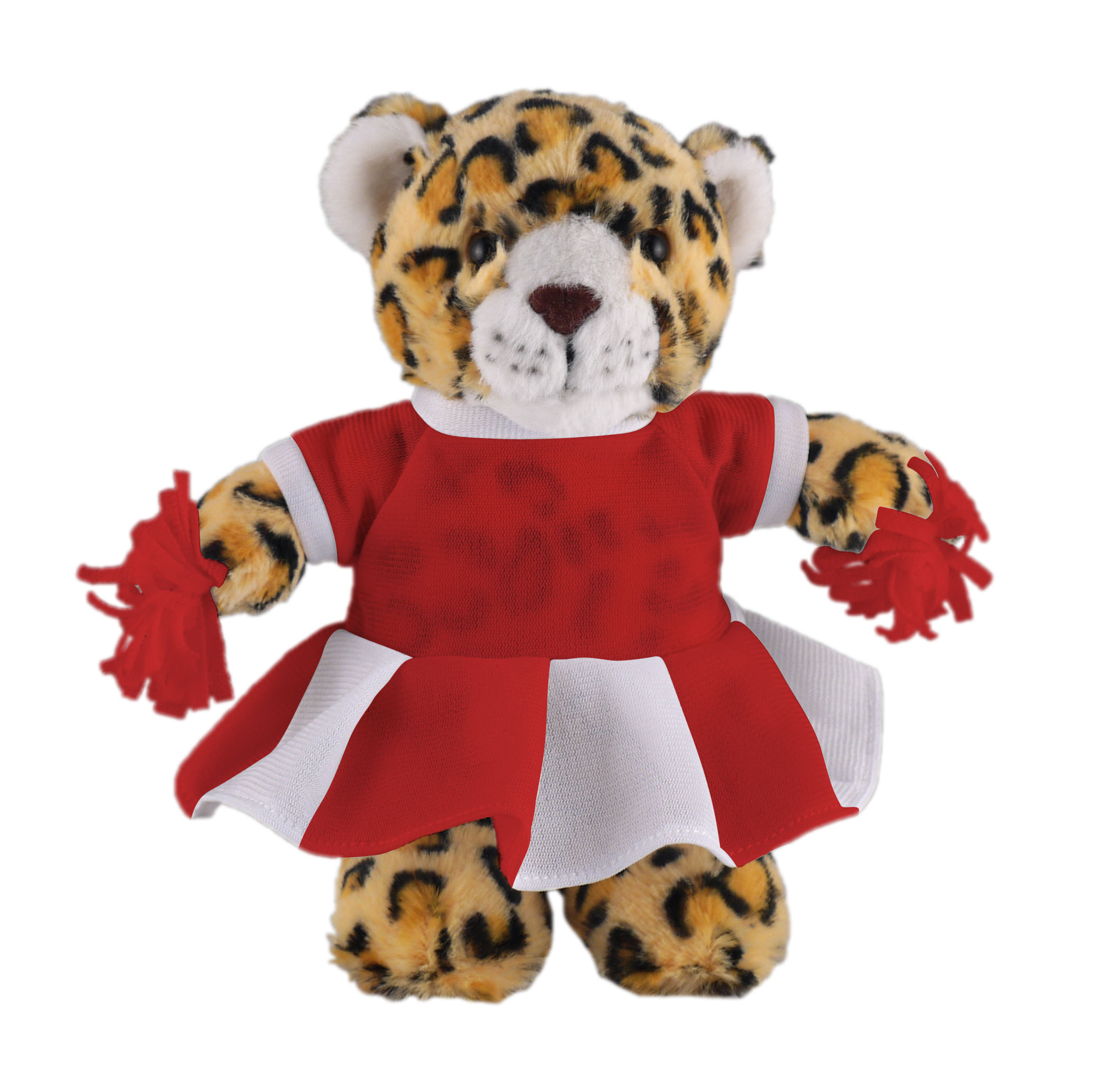 Soft Plush Stuffed Leopard with Cheerleader Outfit 1