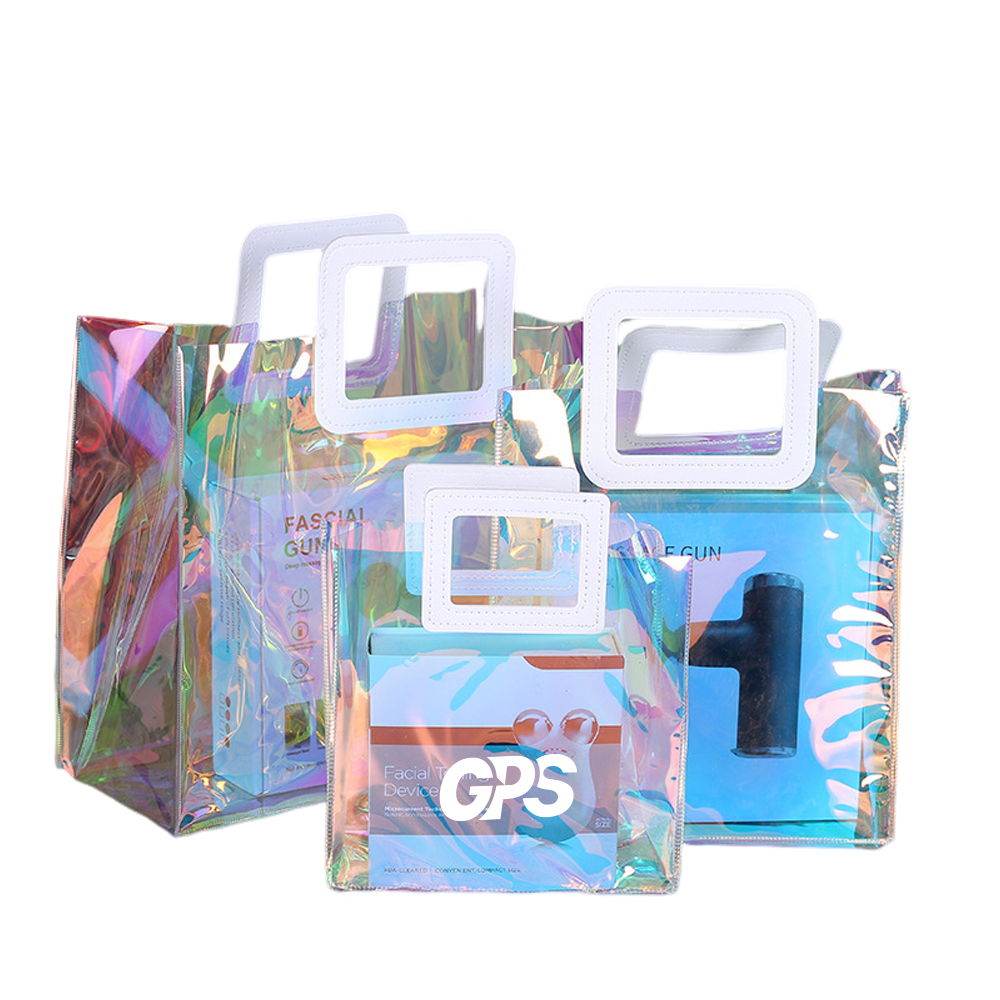 10 " Coloful Clear PVC Tote Bag 1