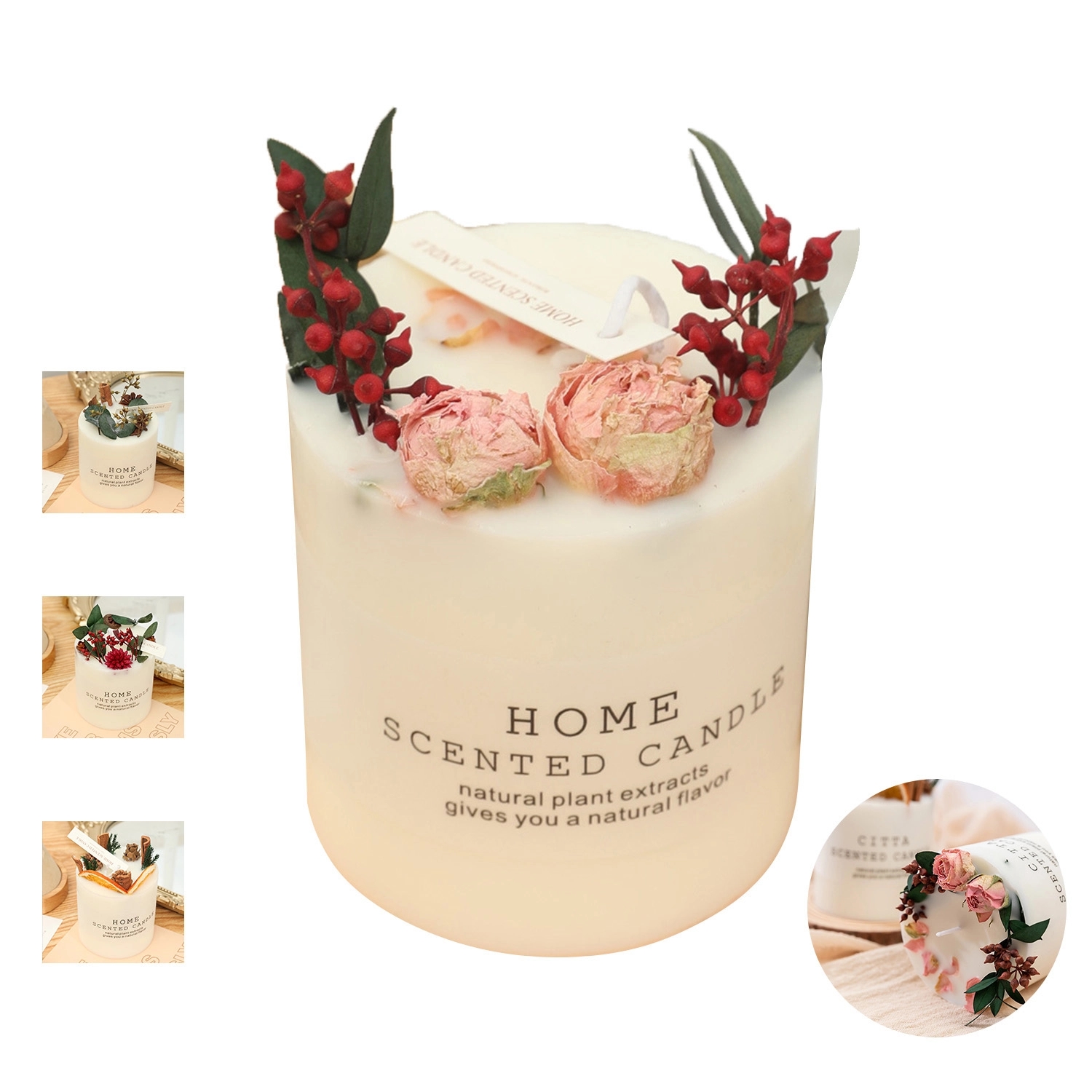 10 Oz. Soy Wax Aromatherapy Candles W/ Preserved Flower 2