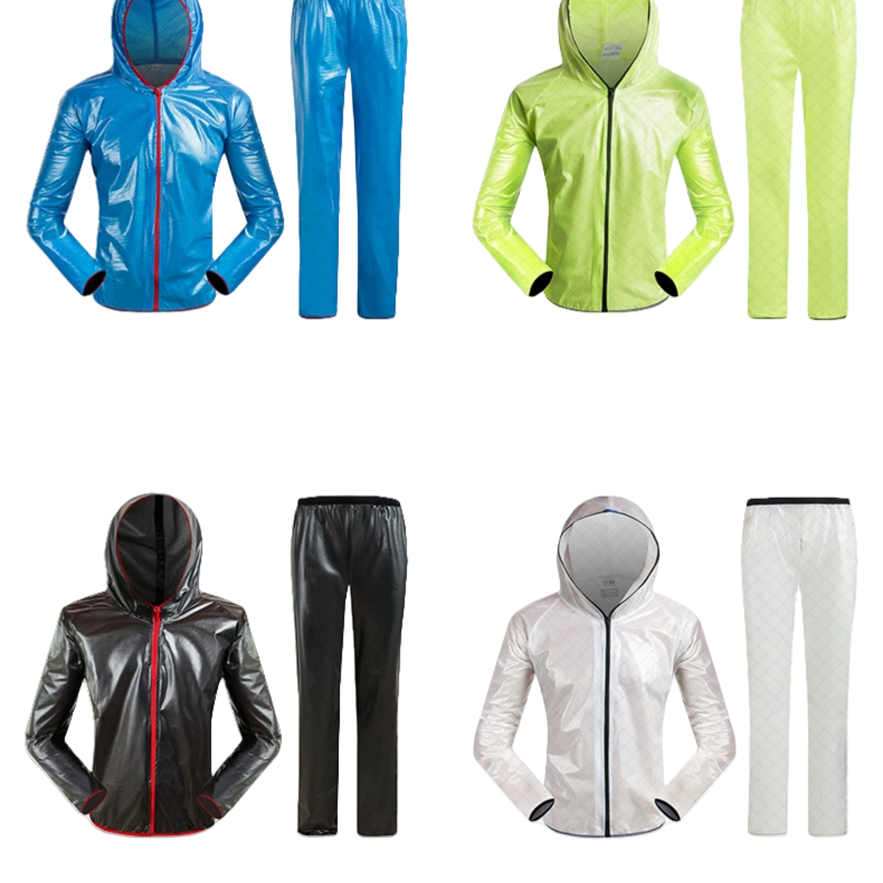 Breathable PU Raincoat Suit Reflective Poncho Jacket 7