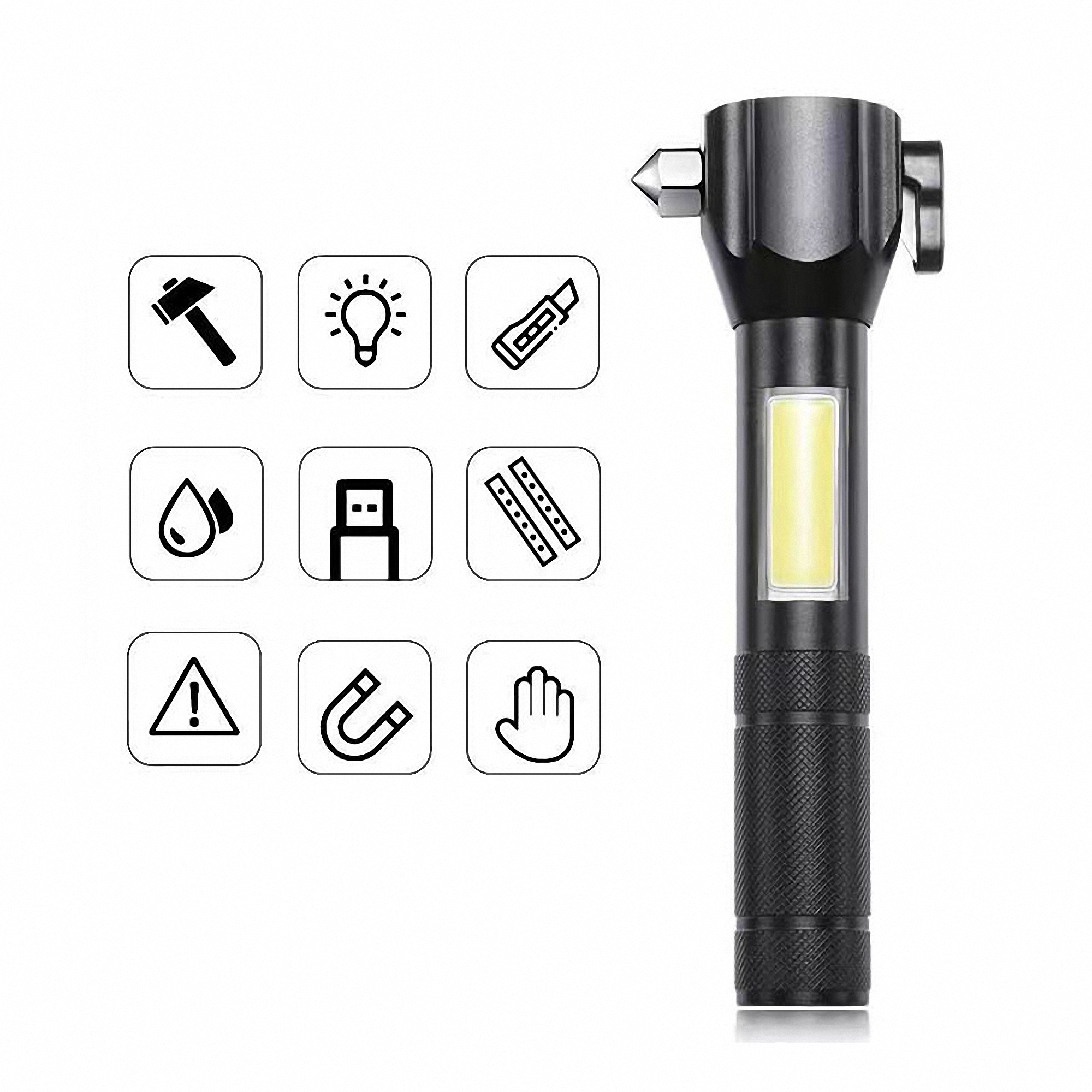 Portable Car Emergency Multi-Tool COB Flashlight 3