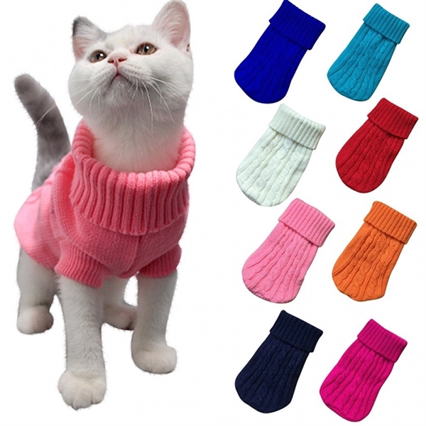 Winter Warm Soft Pet Knitted Coat Dog Cat Jacket Sweater
