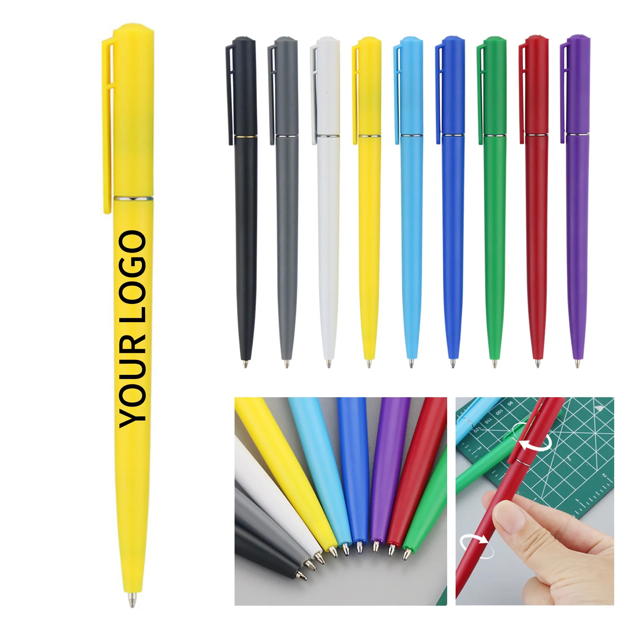 Compact Twist Ballpoint Pen with Carry Clip 2