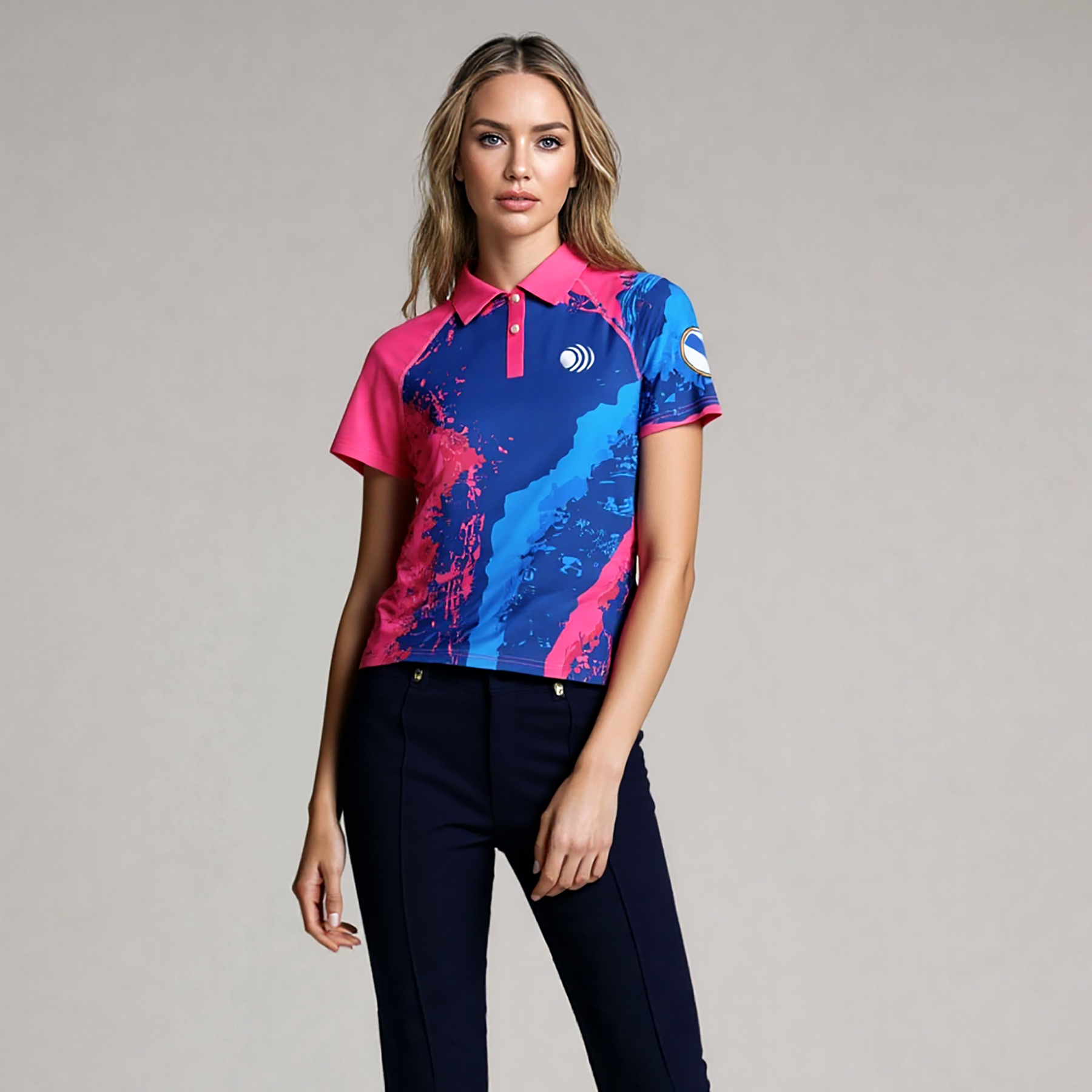 Custom Full Color Dye Sublimation Performance Short Sleeve Polo Shirt 6