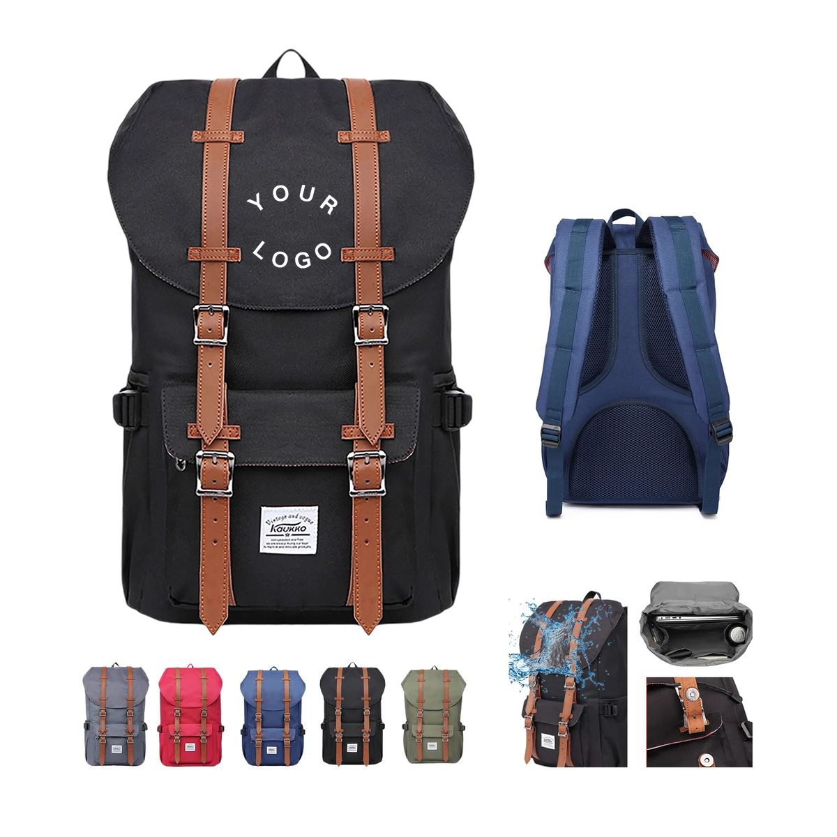 Oxford Laptop Backpack with 18 Inch Tall Structured Body 8