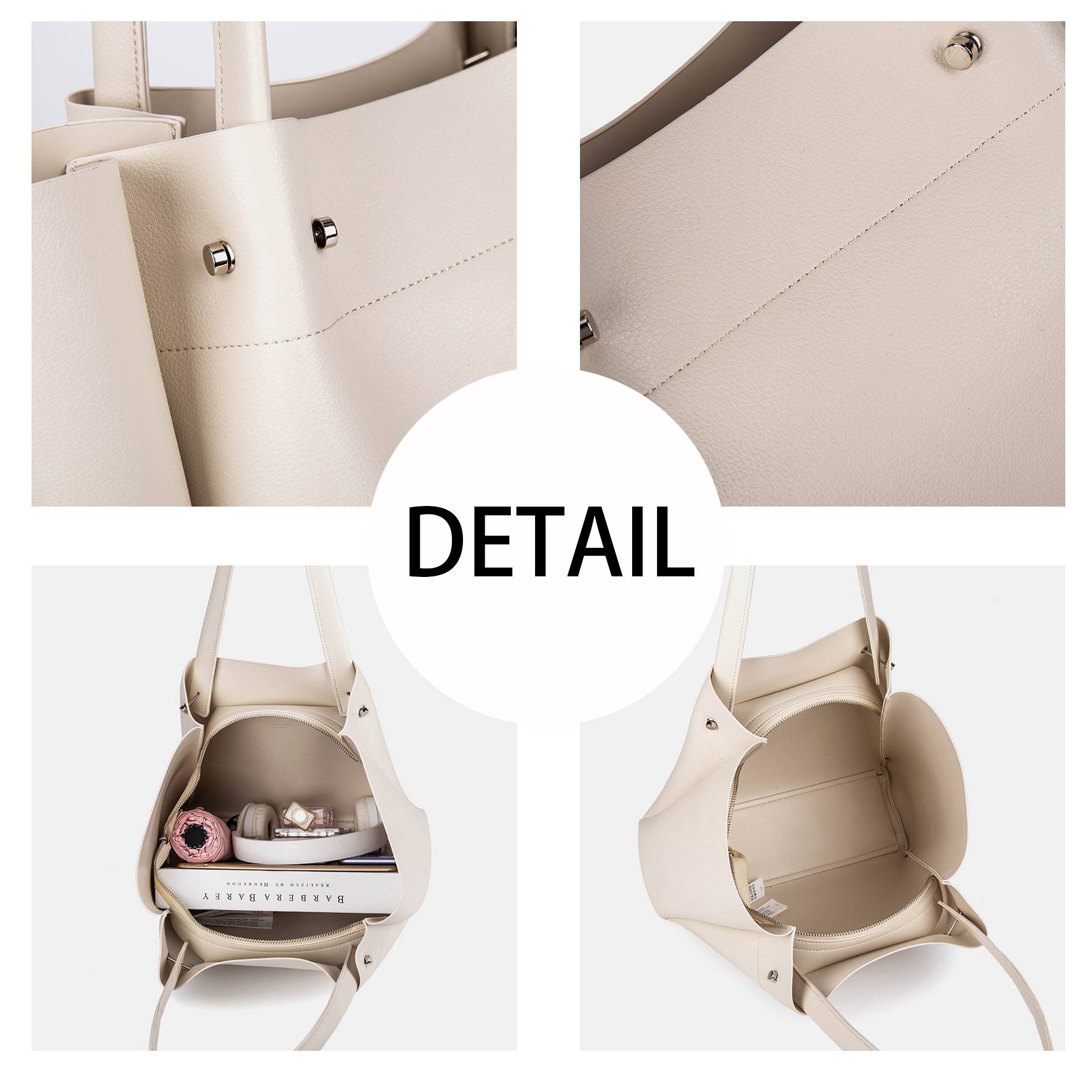 PU Large capacity shopping shoulder tote bag 5