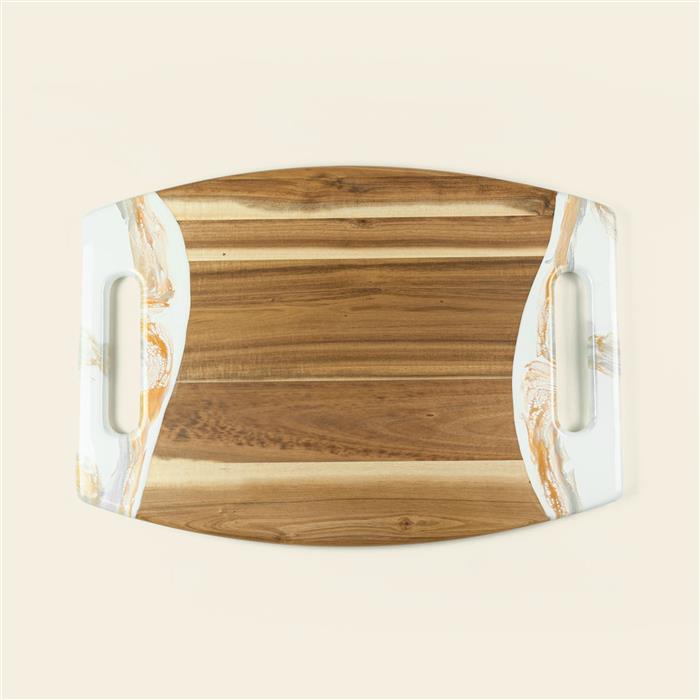XL Curved Acacia Board With 2 Handles 48