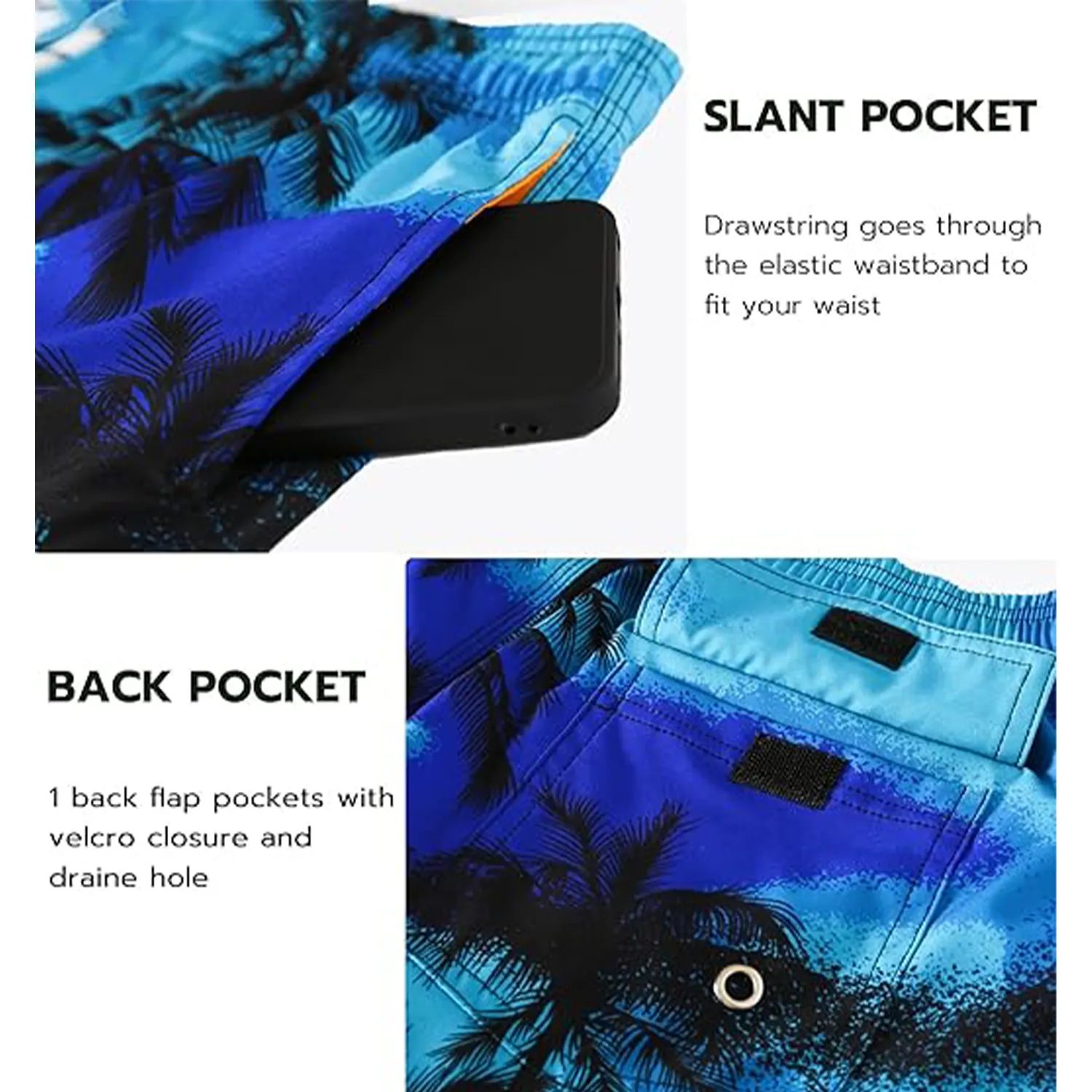 Men's Quick Dry Tropical Beach Swim Trunks 3