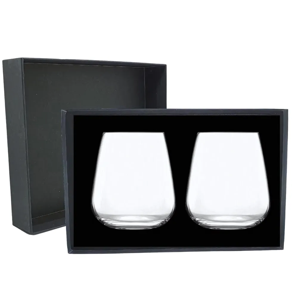 Twin Stemless Wine Glass Gift Set 2