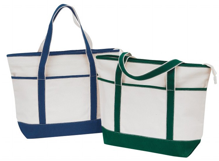 Canvas Zippered Tote Bag, custom tote bag with logo imprint 1