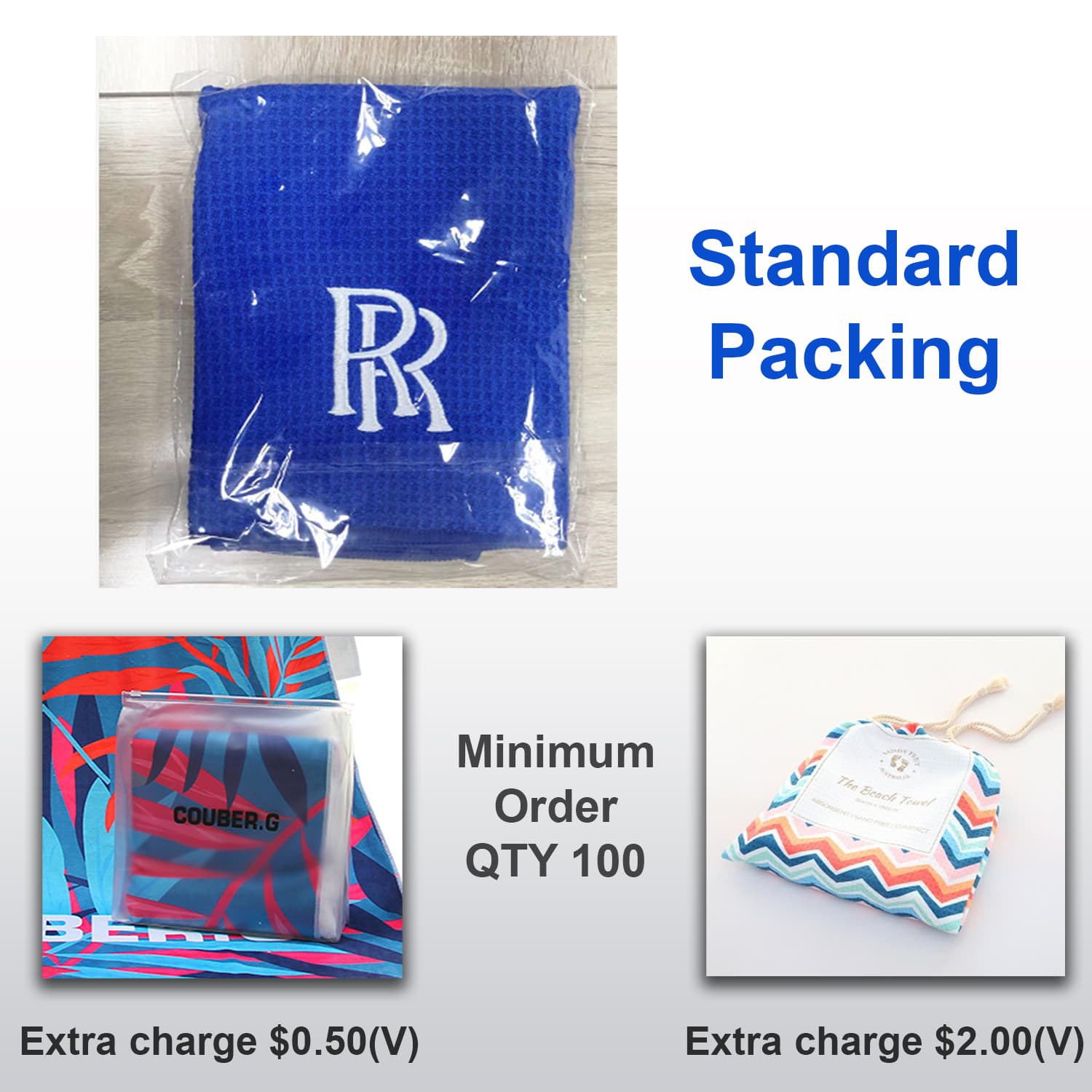 24"x 42" Sublimated Plush Microfiber Gym Towel w/ Cotton Terry Loops 3