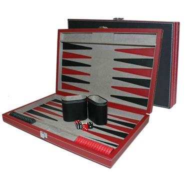 LEATHERETTE BACKAGAMMON SET- MEDIUM 2