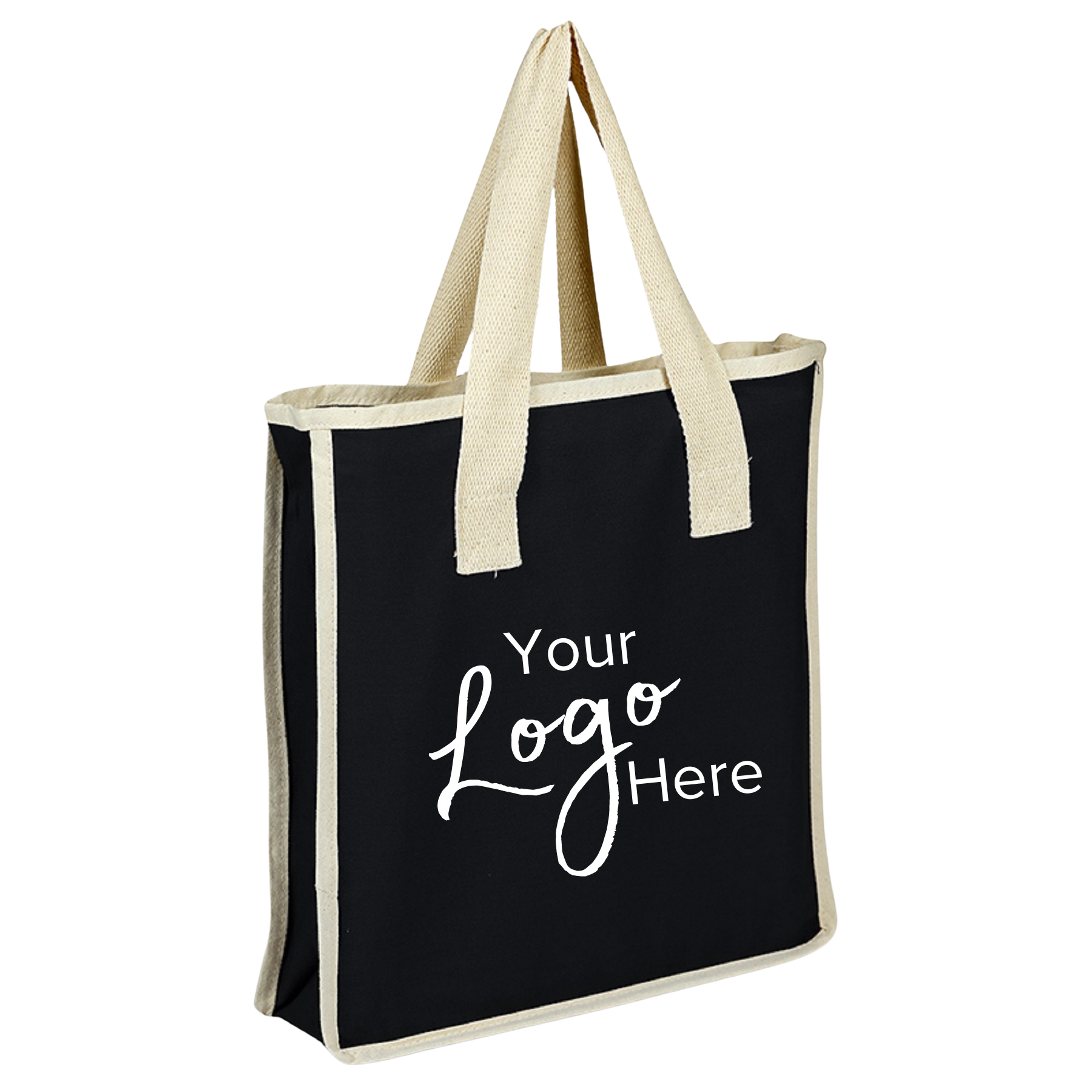 Canvas Shopping 14"Wx 15"H x 4" Gusset Bag, custom tote bag with logo imprint 2