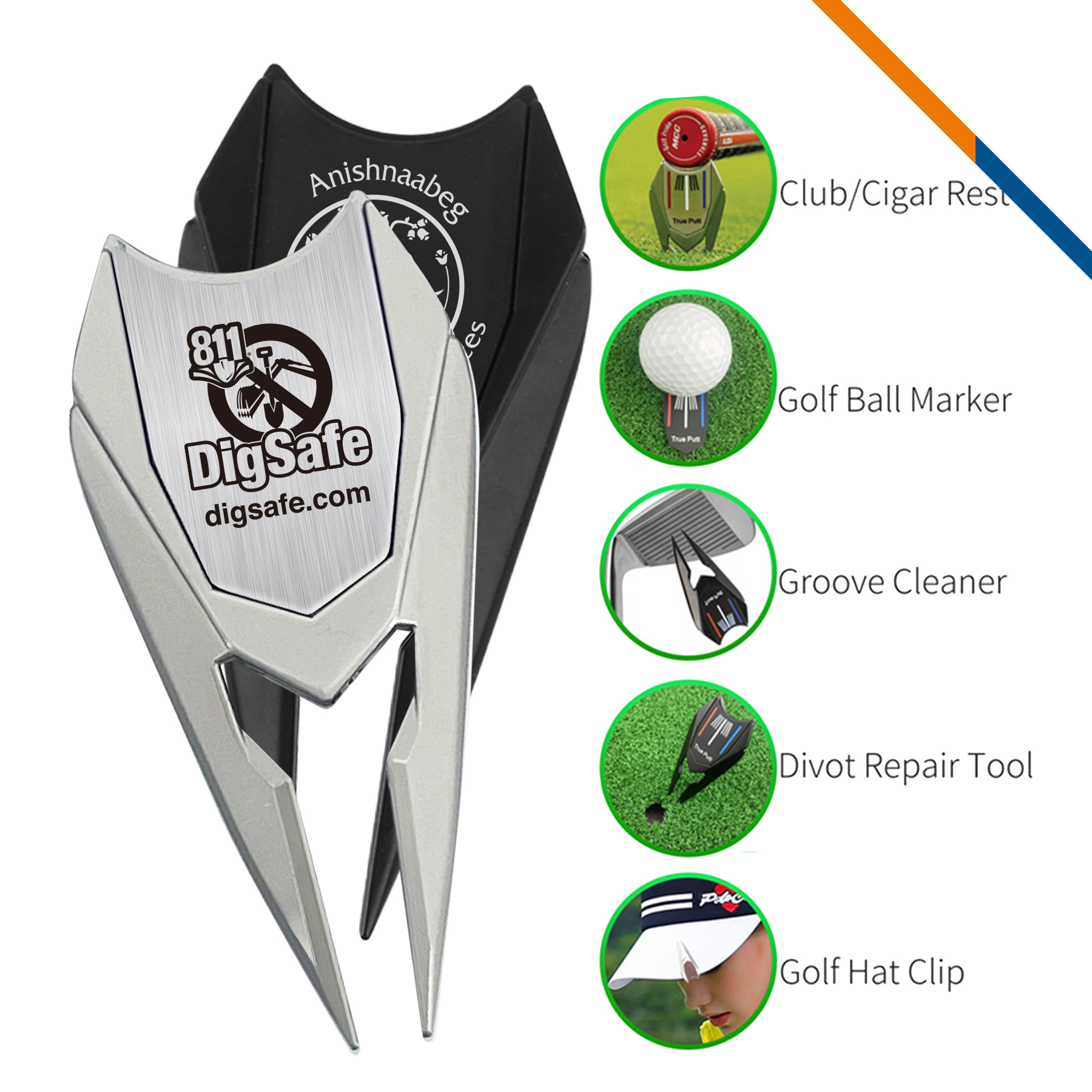 Tecco 6in1 Ball Marker Golf Divot Tool 7