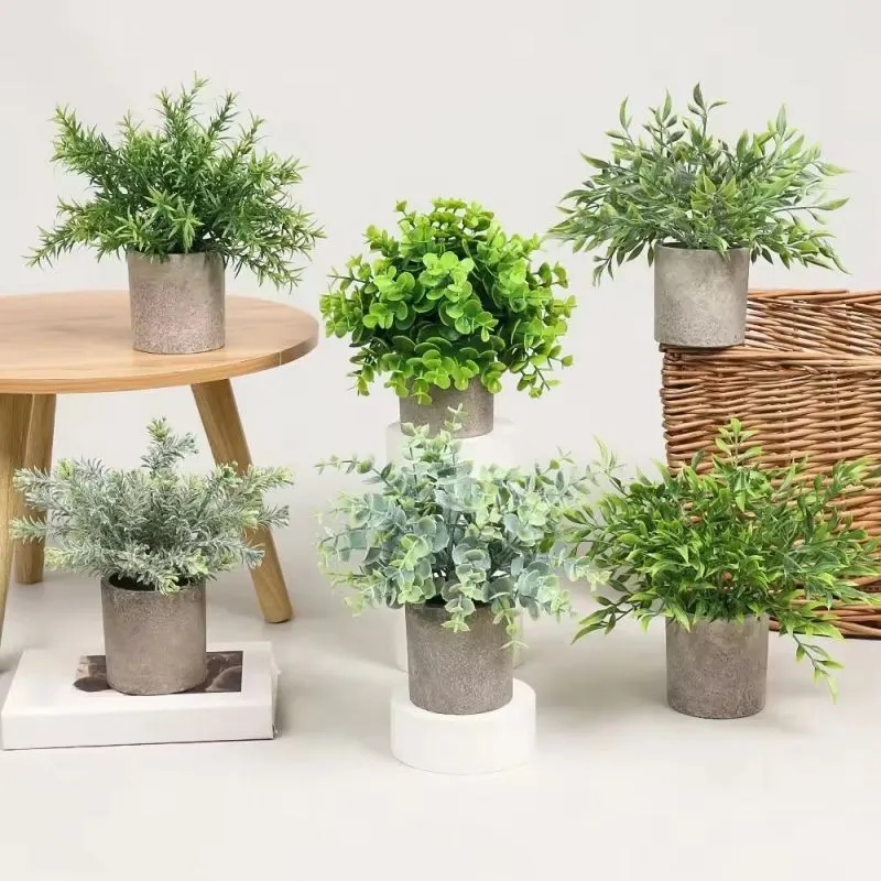 Mini Potted Fake Plants Artificial Small Eucalyptus For Home 8