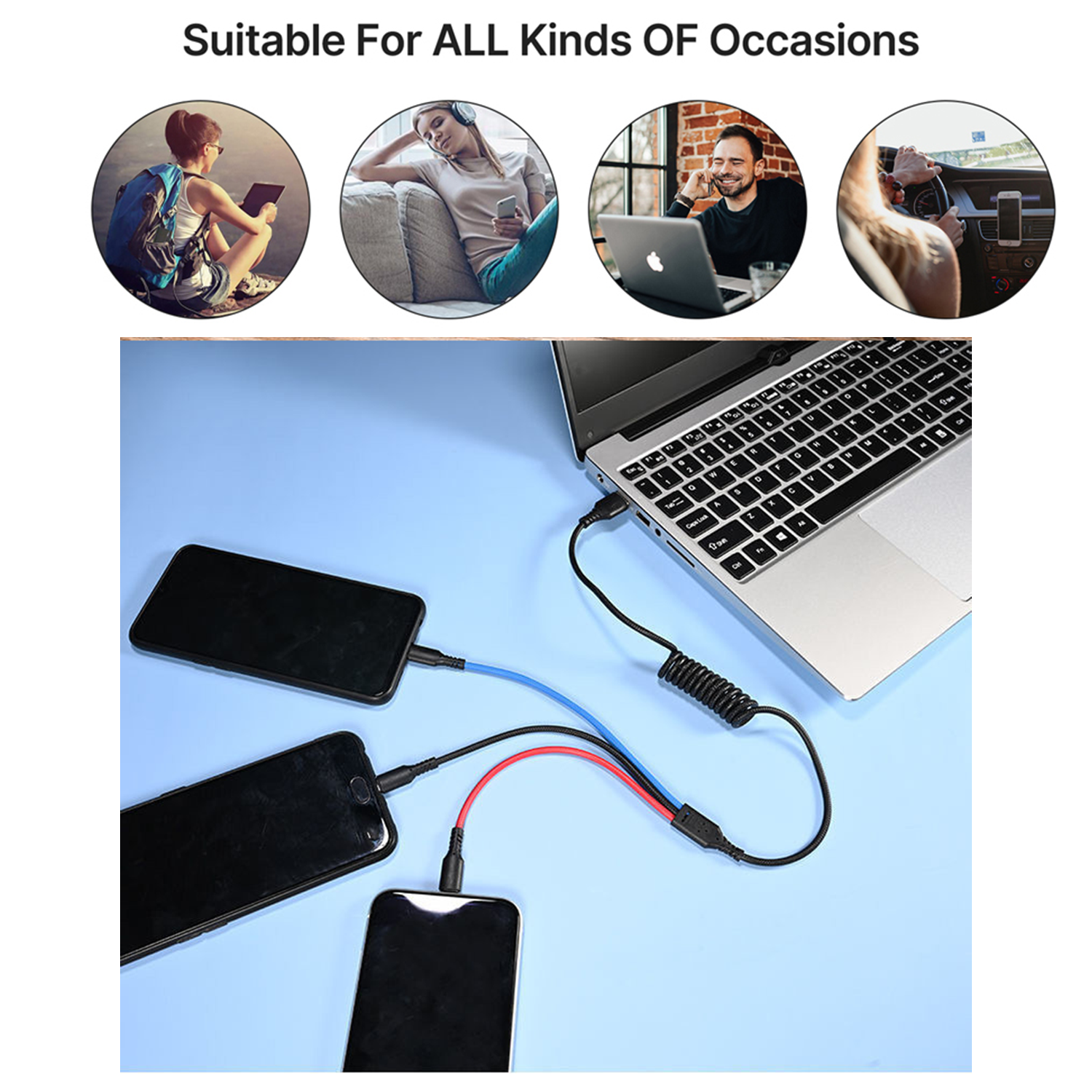 Spring Charger Cable 3 In 1 Usb Fast Charging Cord 6
