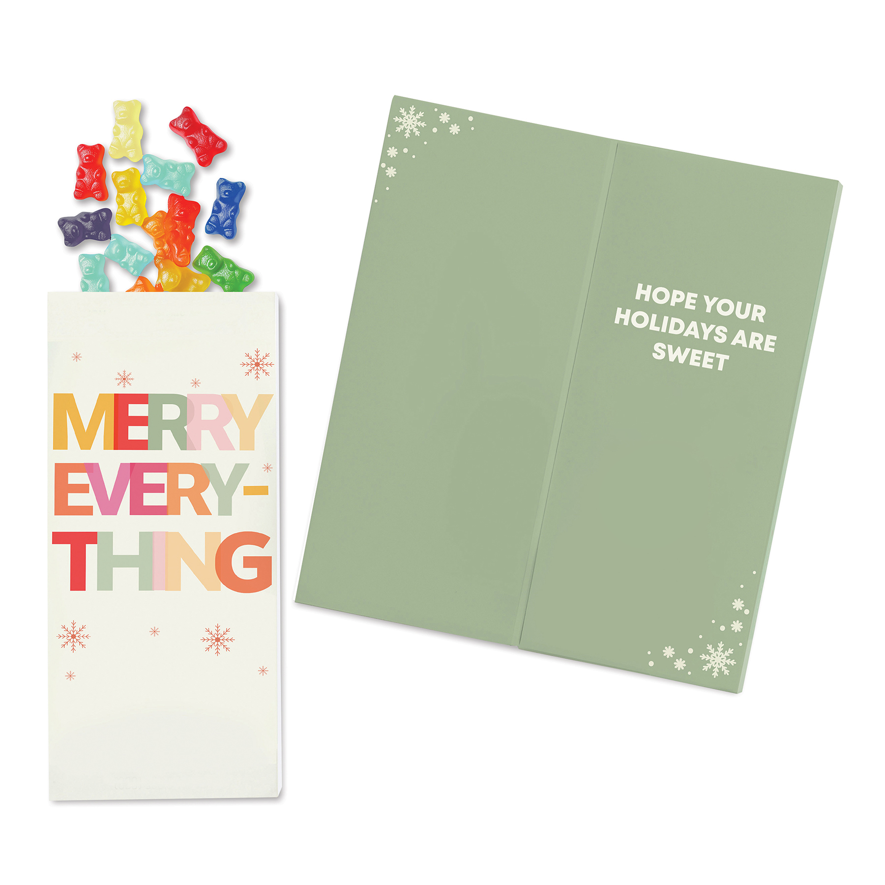One Color Foil-Stamped Stock Holiday Sentiment Sweeter Cards with Albanese Gummi Bears 3