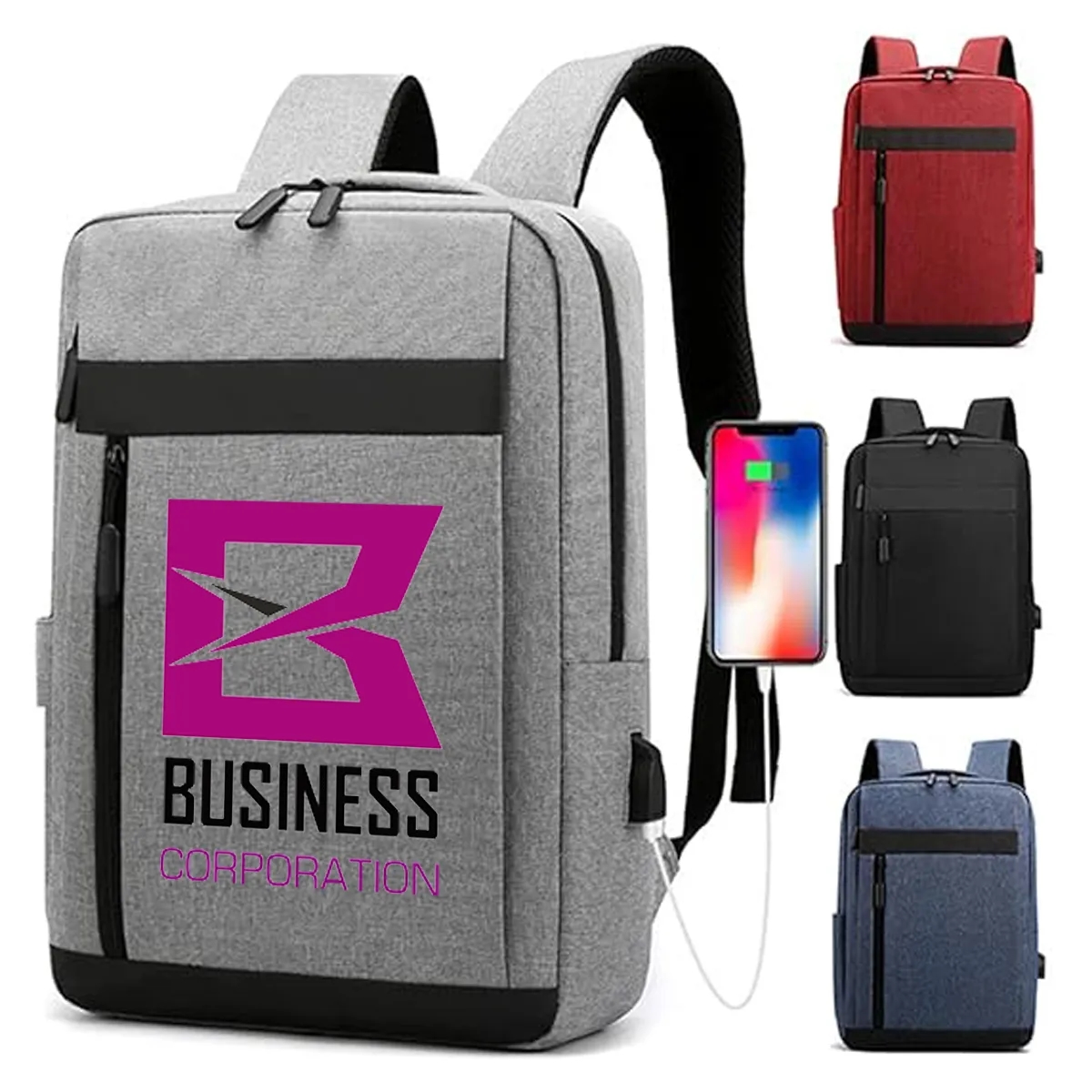 In Stock Custom USB Charging Business Laptop Backpack 3