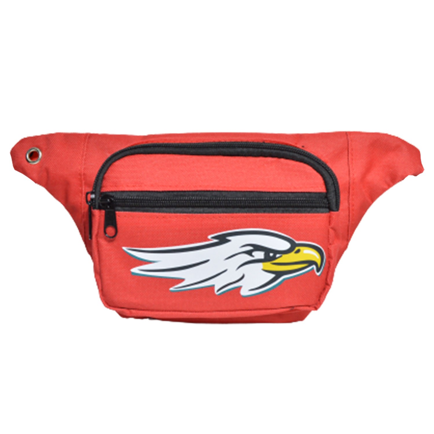 600D Polyester Fanny Pack w/ 3 Zippers 12.8"W X 5"H X 2"D