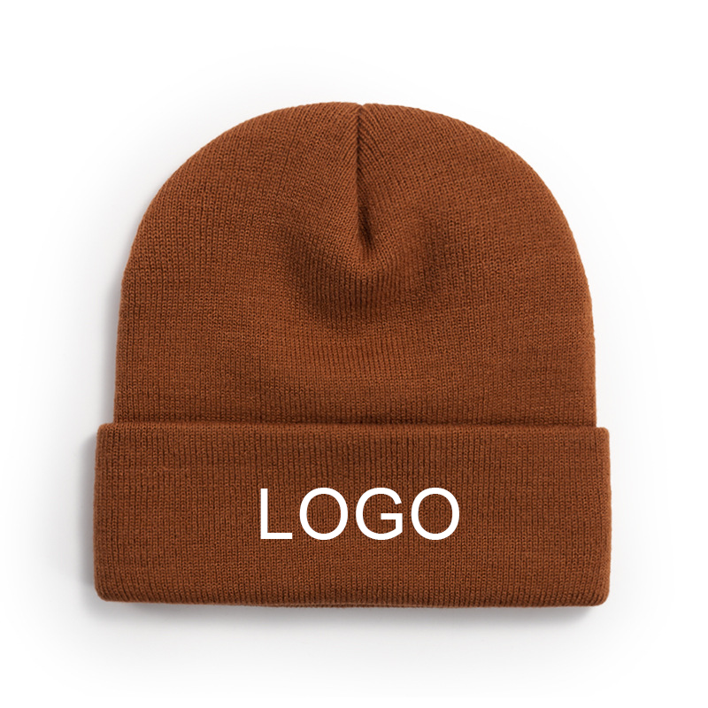 Acrylic Knit Cap With Embroidered Logo 3