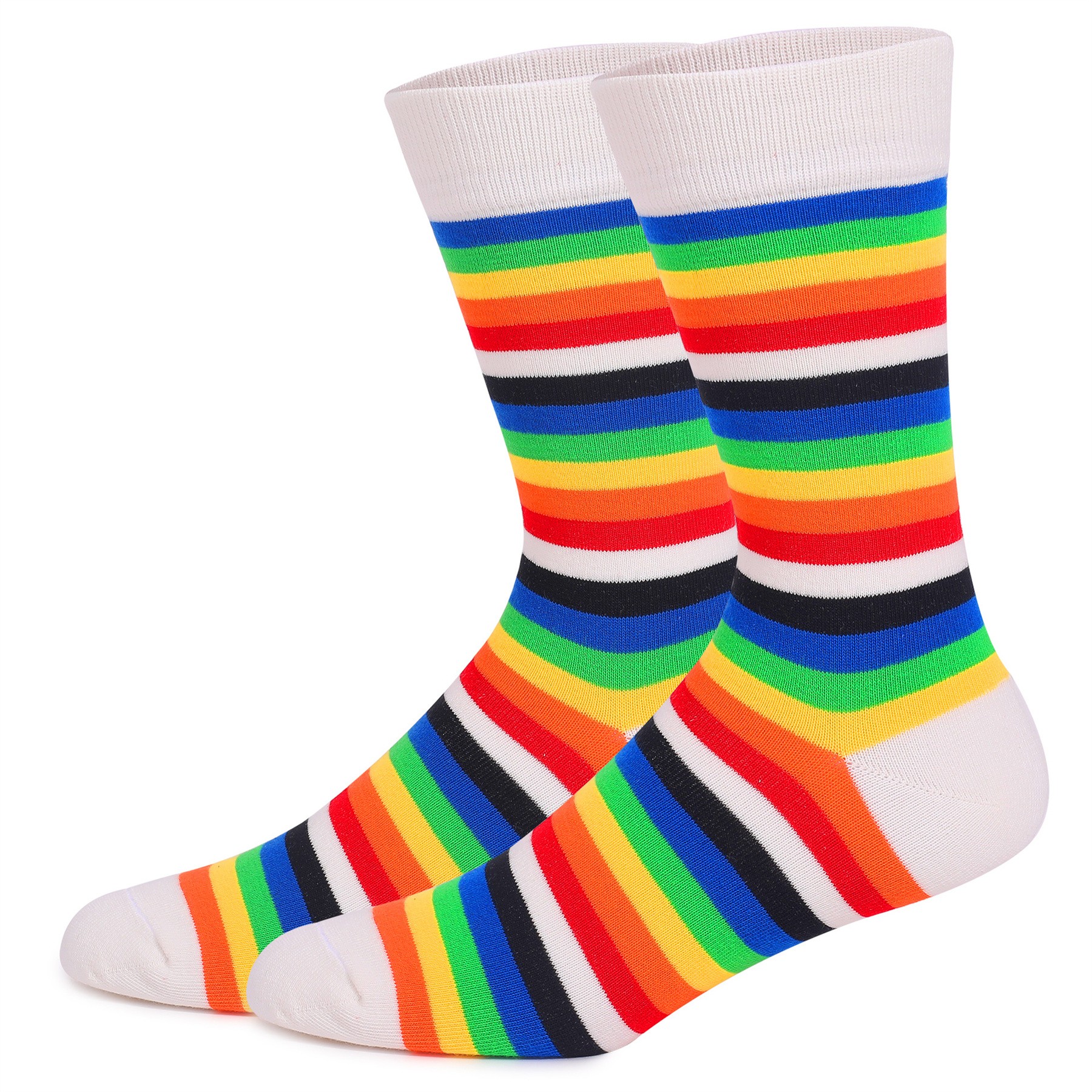Colorful Patterned Mid Calf Knit Dress Sock 7