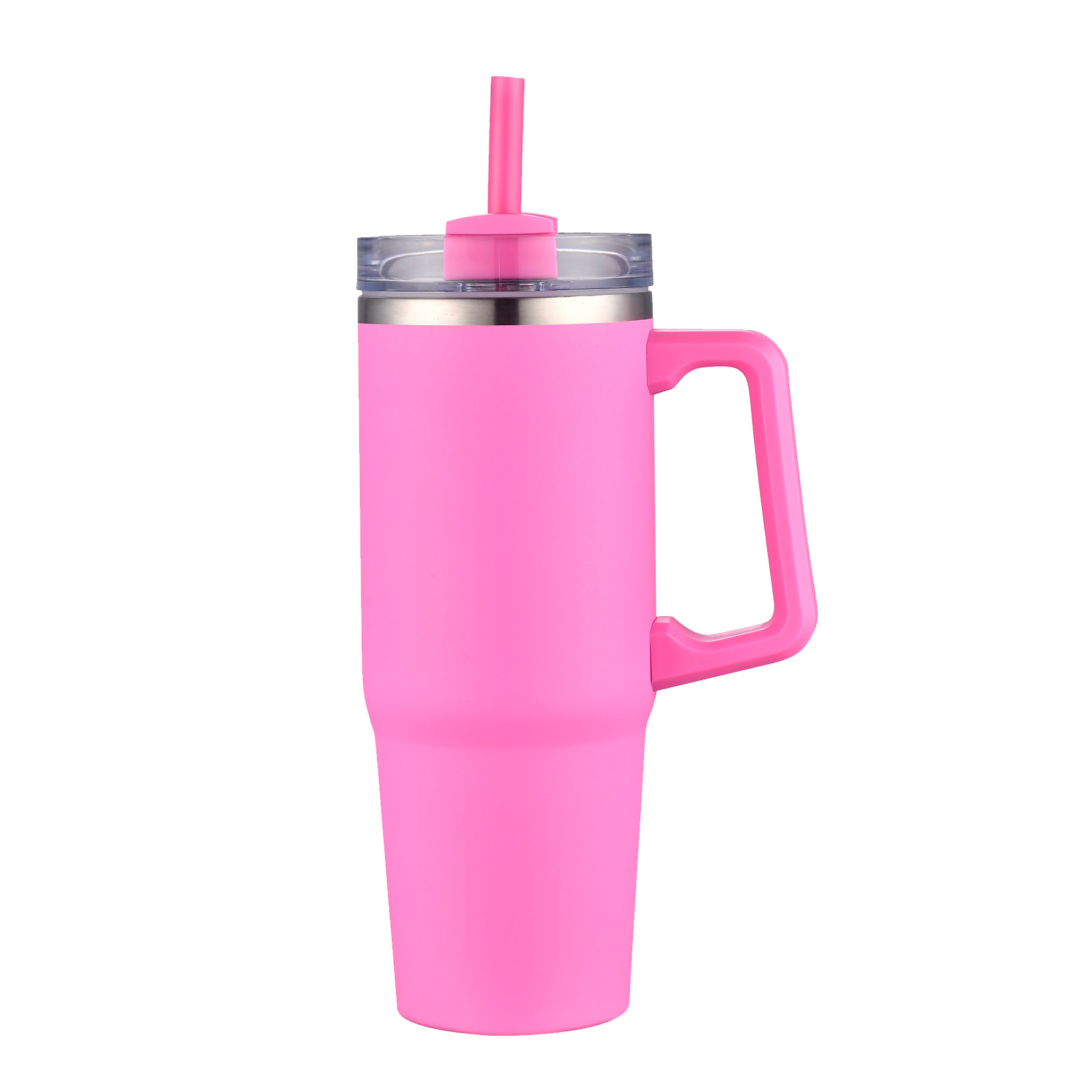 30 oz. Two Tone Travel Handle Mug with Twist Closure Straw Lid 3